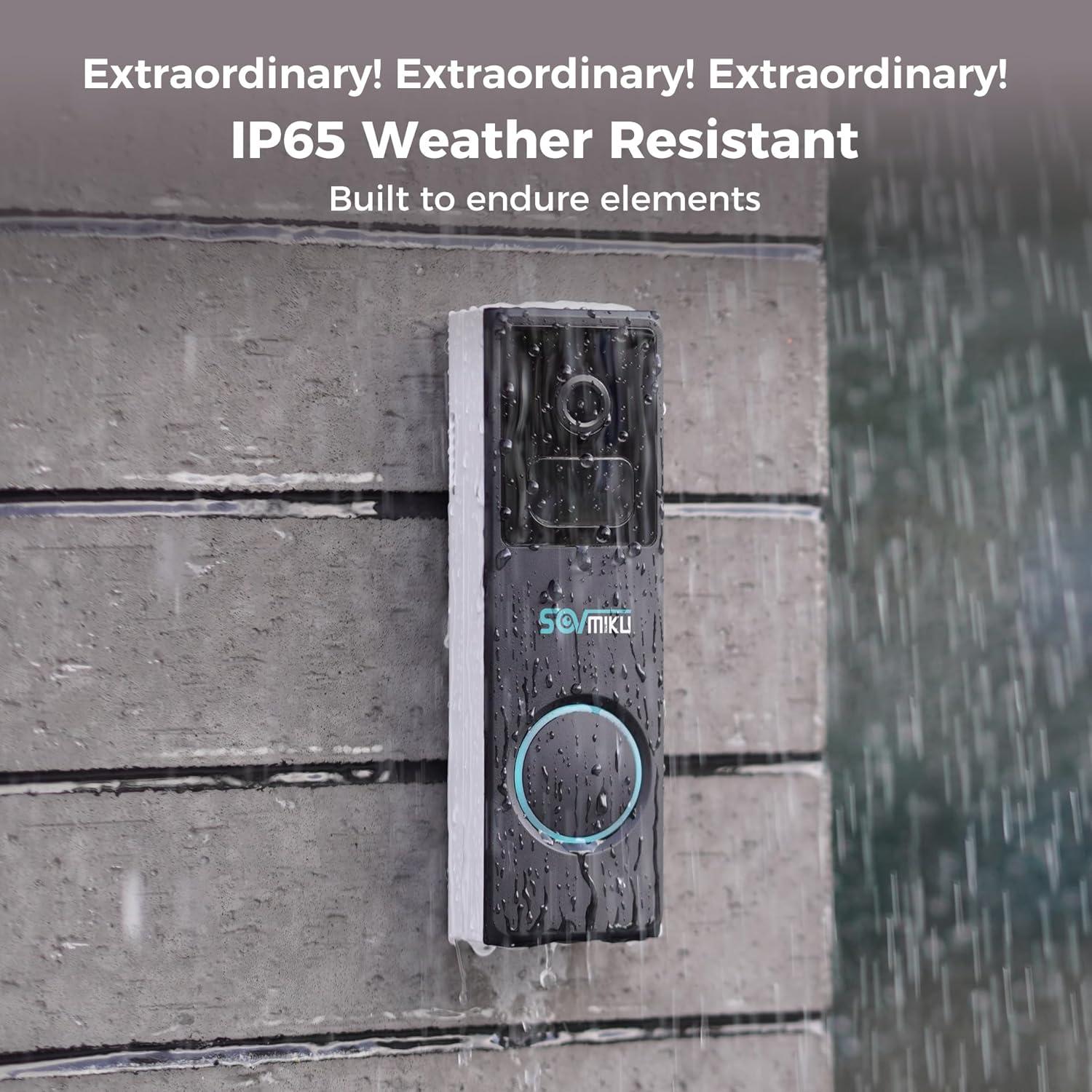 Timbre de Video Inalámbrico Sovmiku D2A 2K IP65