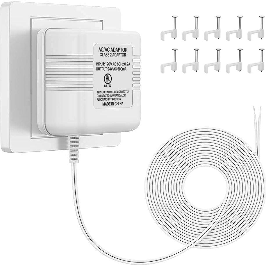 Transformador de Timbre Ingers 24V 500mA 8m Cable