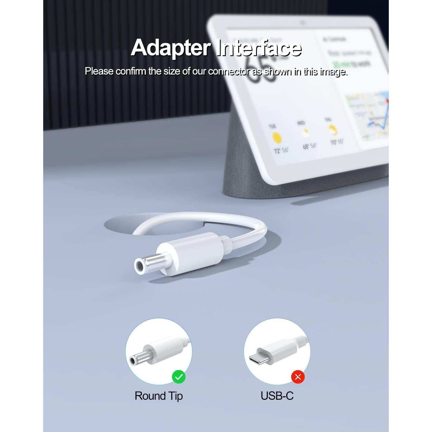 Cargador 30W Pwept para Google Nest Audio Adaptador