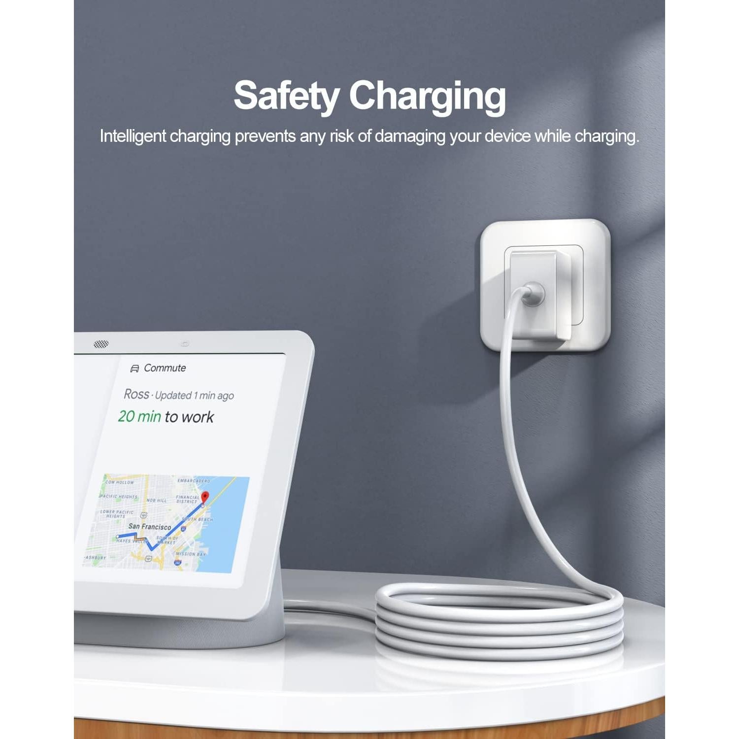 Cargador 30W Pwept para Google Nest Audio Adaptador