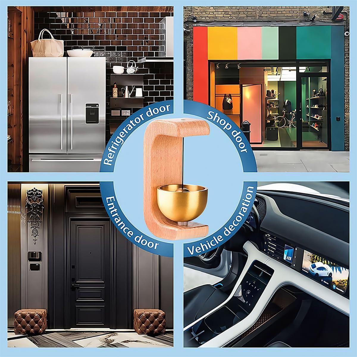 Timbre Magnético de Latón 2 Piezas para Puerta - Madera