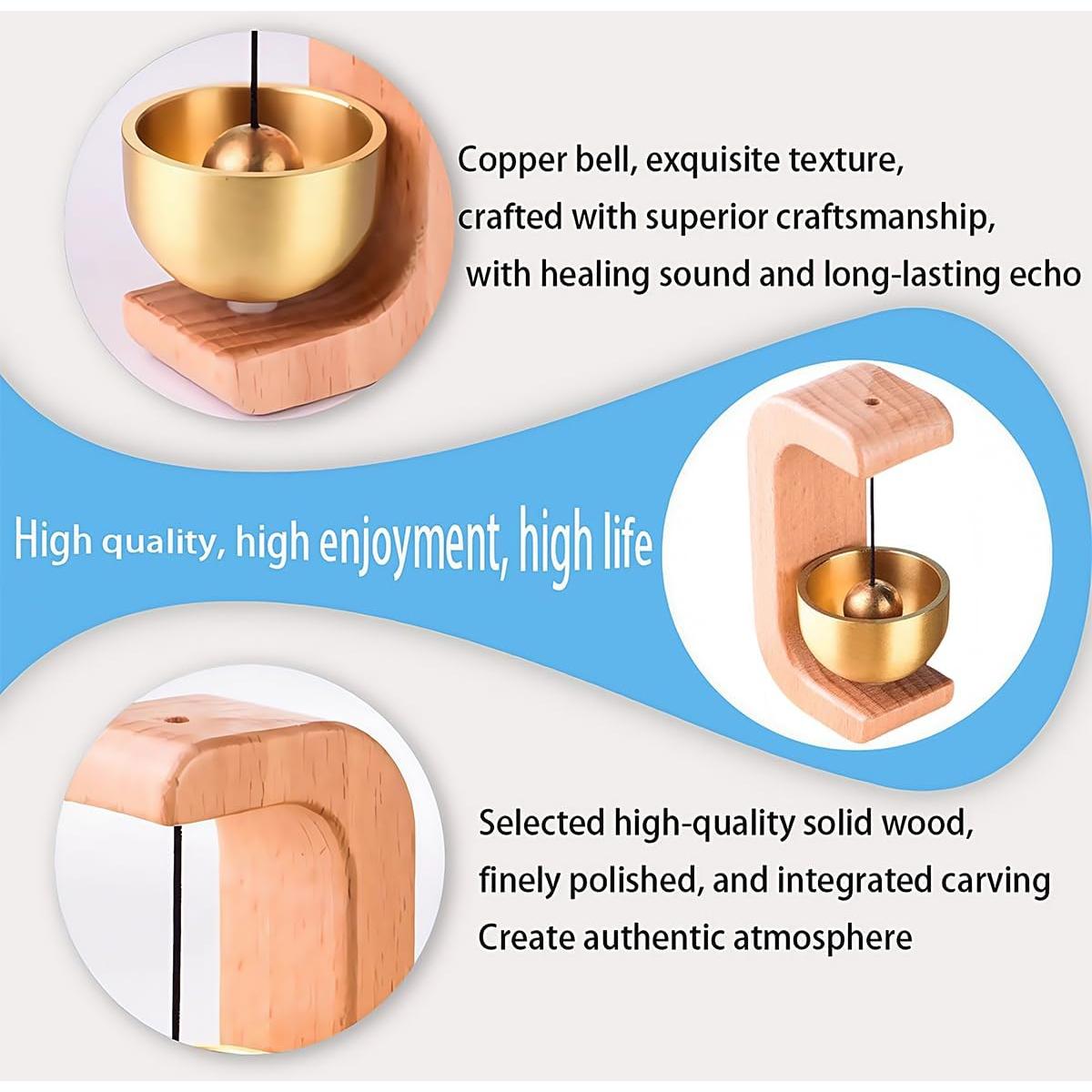 Timbre Magnético de Latón 2 Piezas para Puerta - Madera