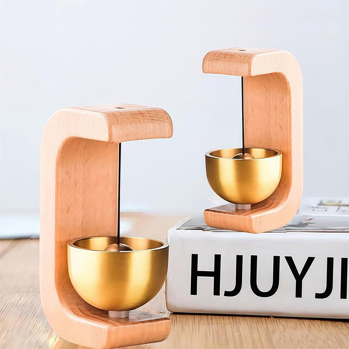 Timbre Magnético de Latón 2 Piezas para Puerta - Madera