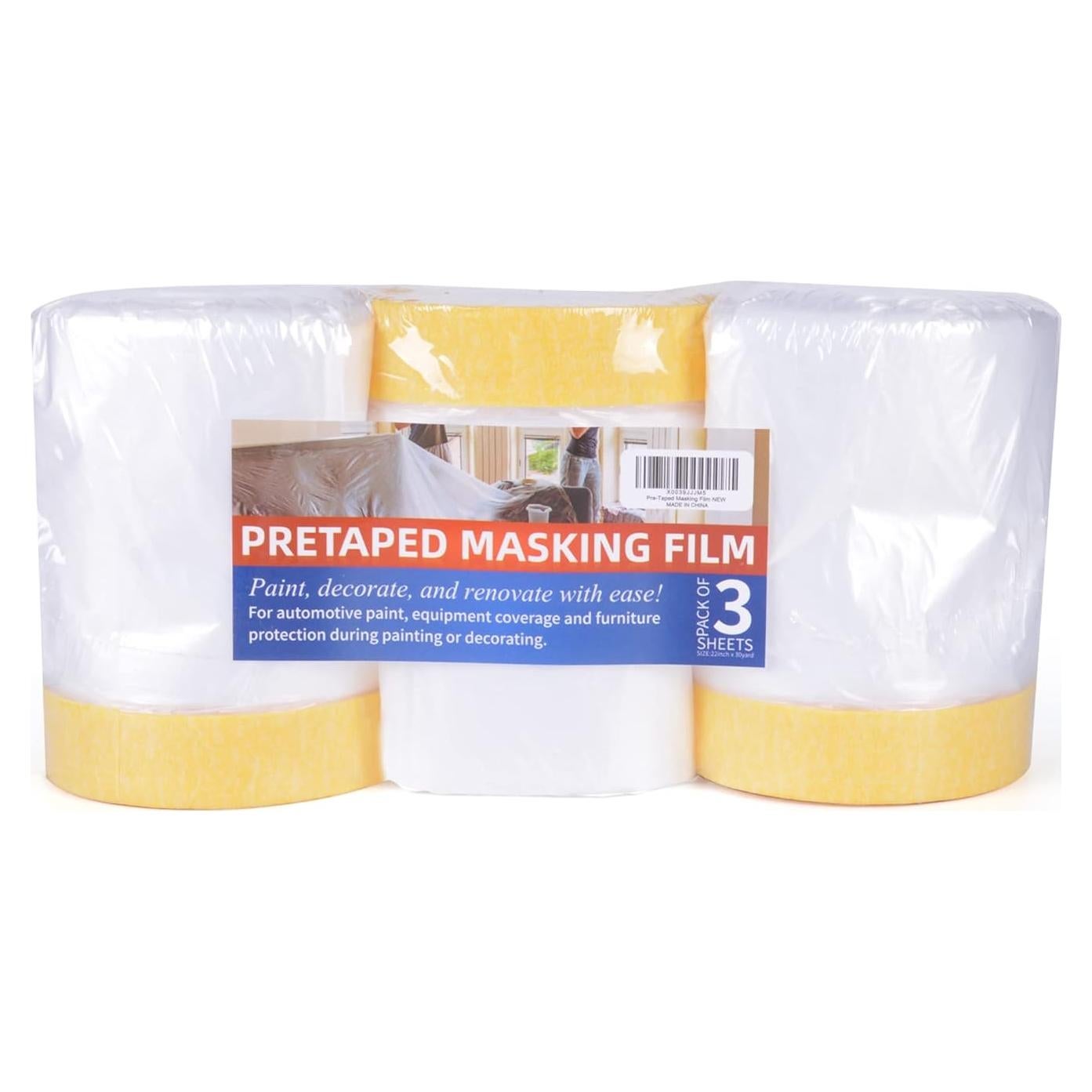 Cinta de enmascarar pre-adhesiva ZHOU ZHI 22x30m 3 rollos