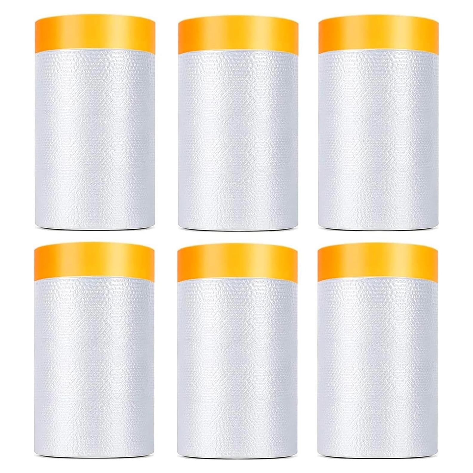 Paquete de 6 rollos de cinta KUANVE 0.55x20m pre-adhesiva