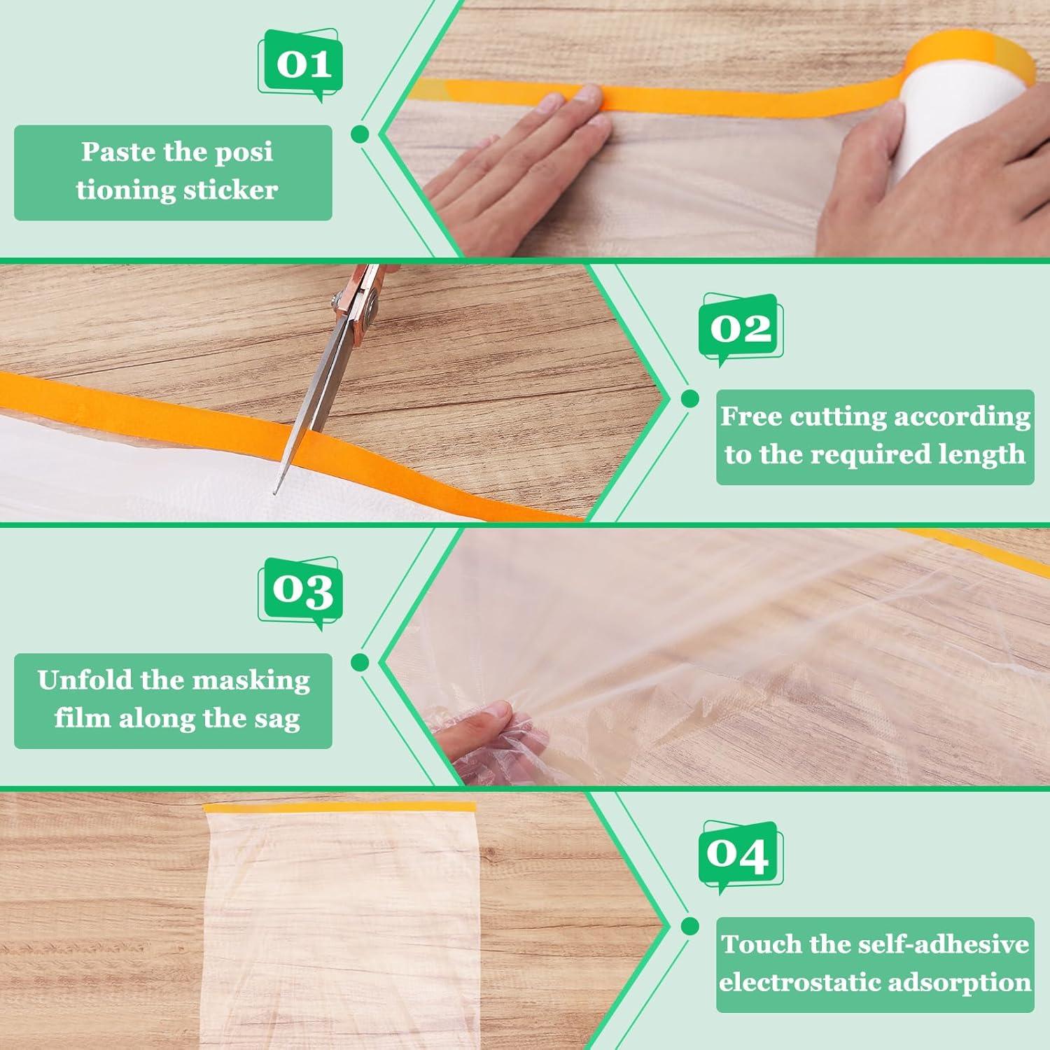 Paquete de 6 rollos de cinta KUANVE 0.55x20m pre-adhesiva