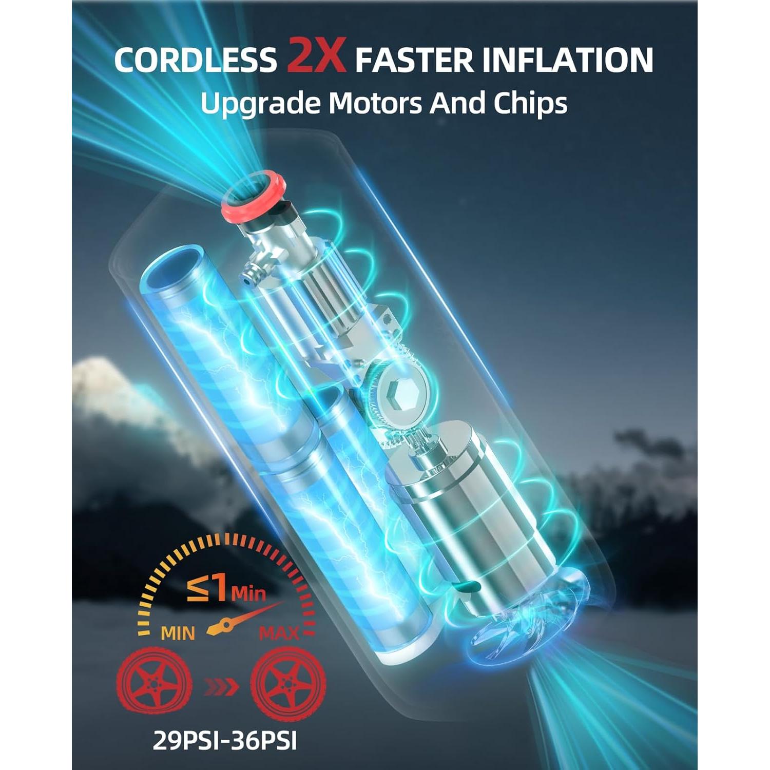 Inflador de Neumáticos BDO NW01-NEW 150 PSI Portátil Negro