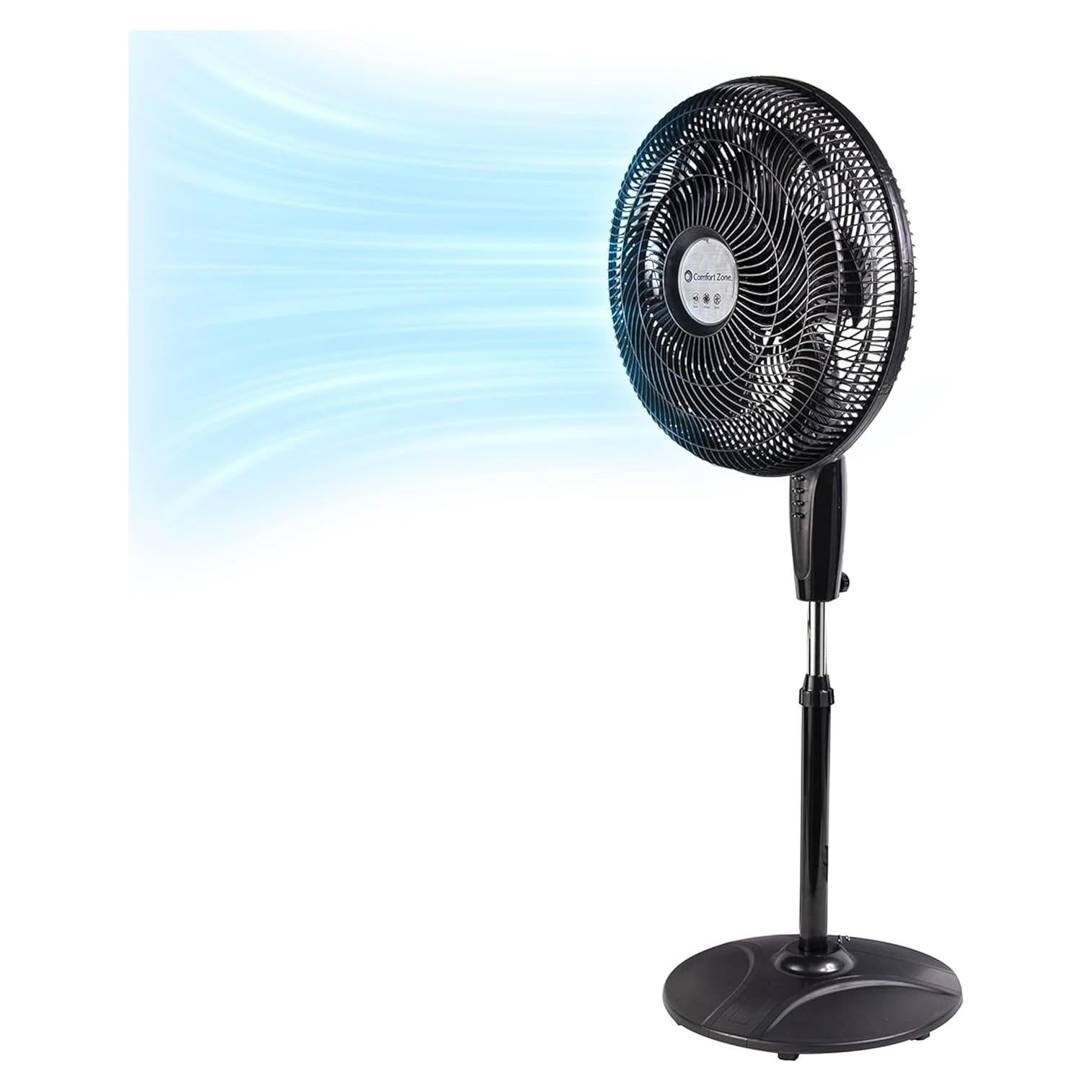 Ventilador de pedestal Comfort Zone CZST180BK 18" Oscilante