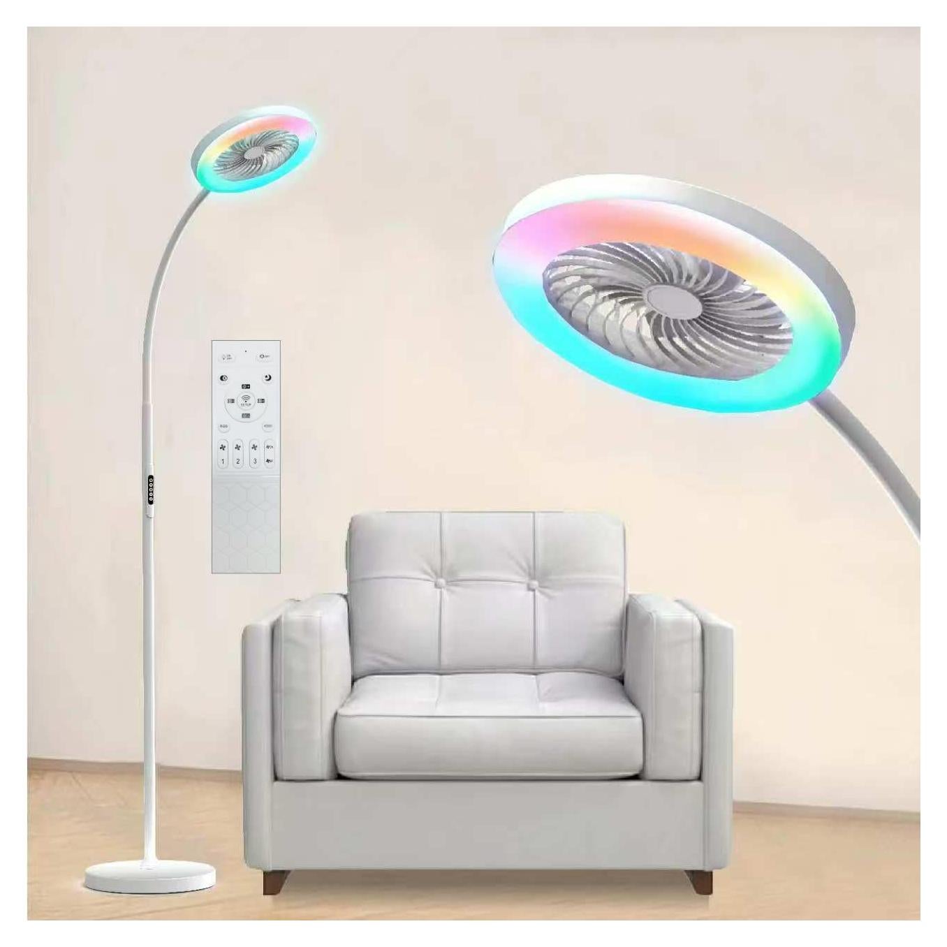 Ventilador de pie ONIDEK LDFS con luz RGB 18W 1500lm