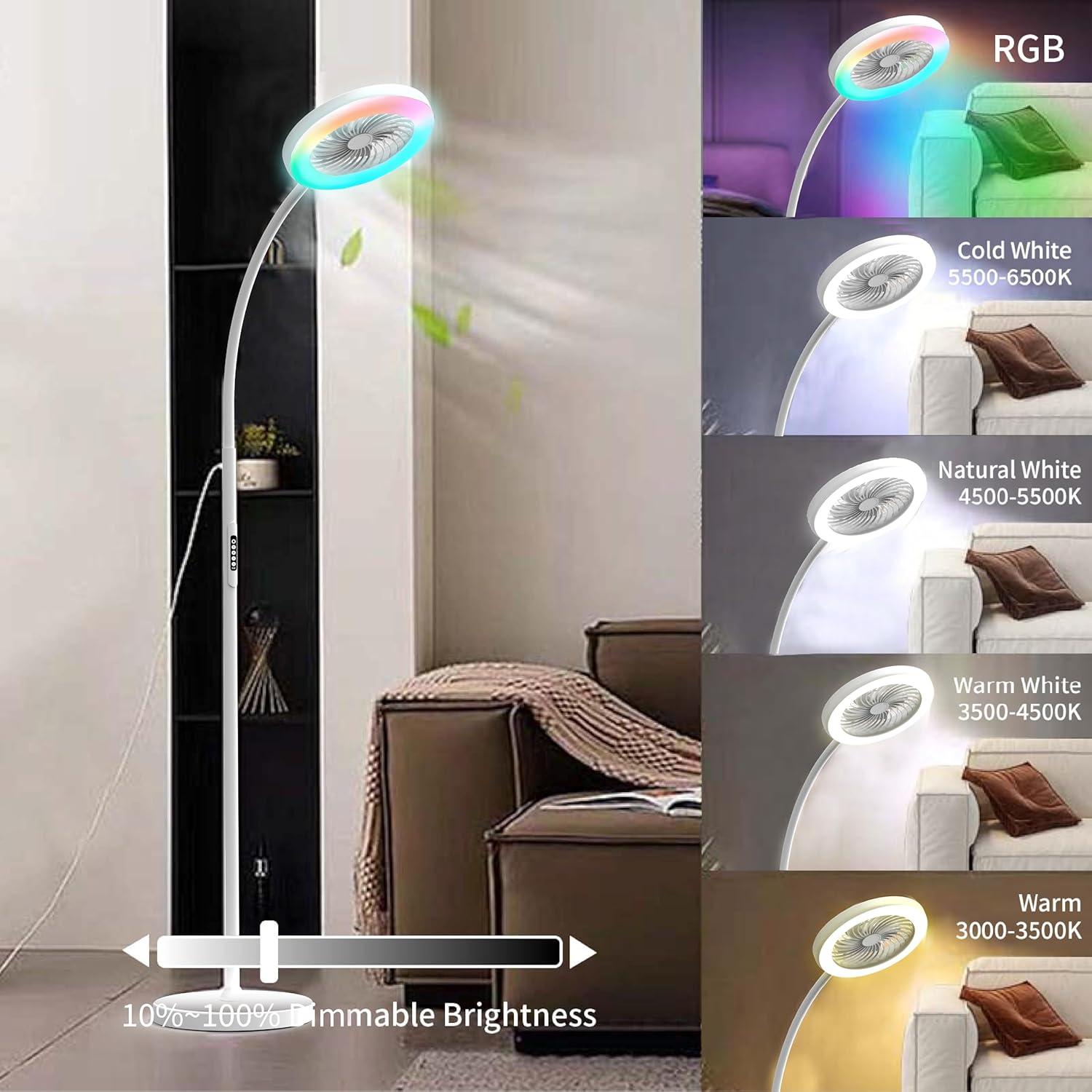 Ventilador de pie ONIDEK LDFS con luz RGB 18W 1500lm