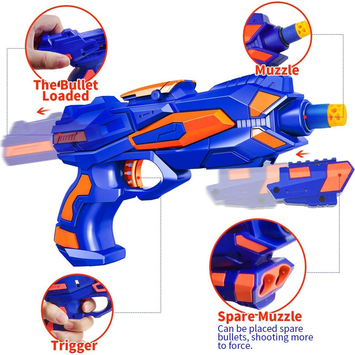 Paquete 2 Pistolas Blaster Banvih con 60 Dardos y Muñequera