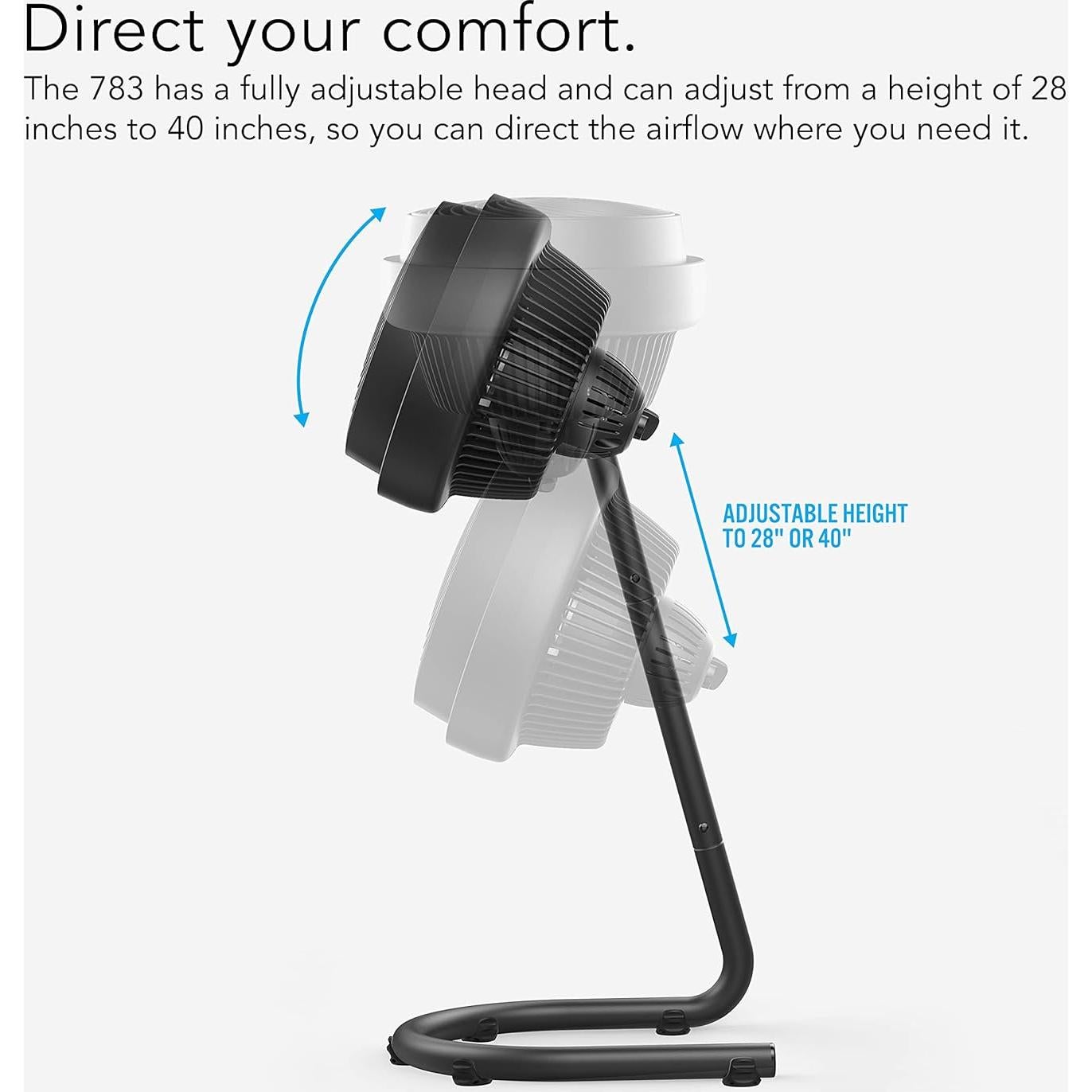 Ventilador Circulador de Aire Vornado 783 - 3 Velocidades, Negro