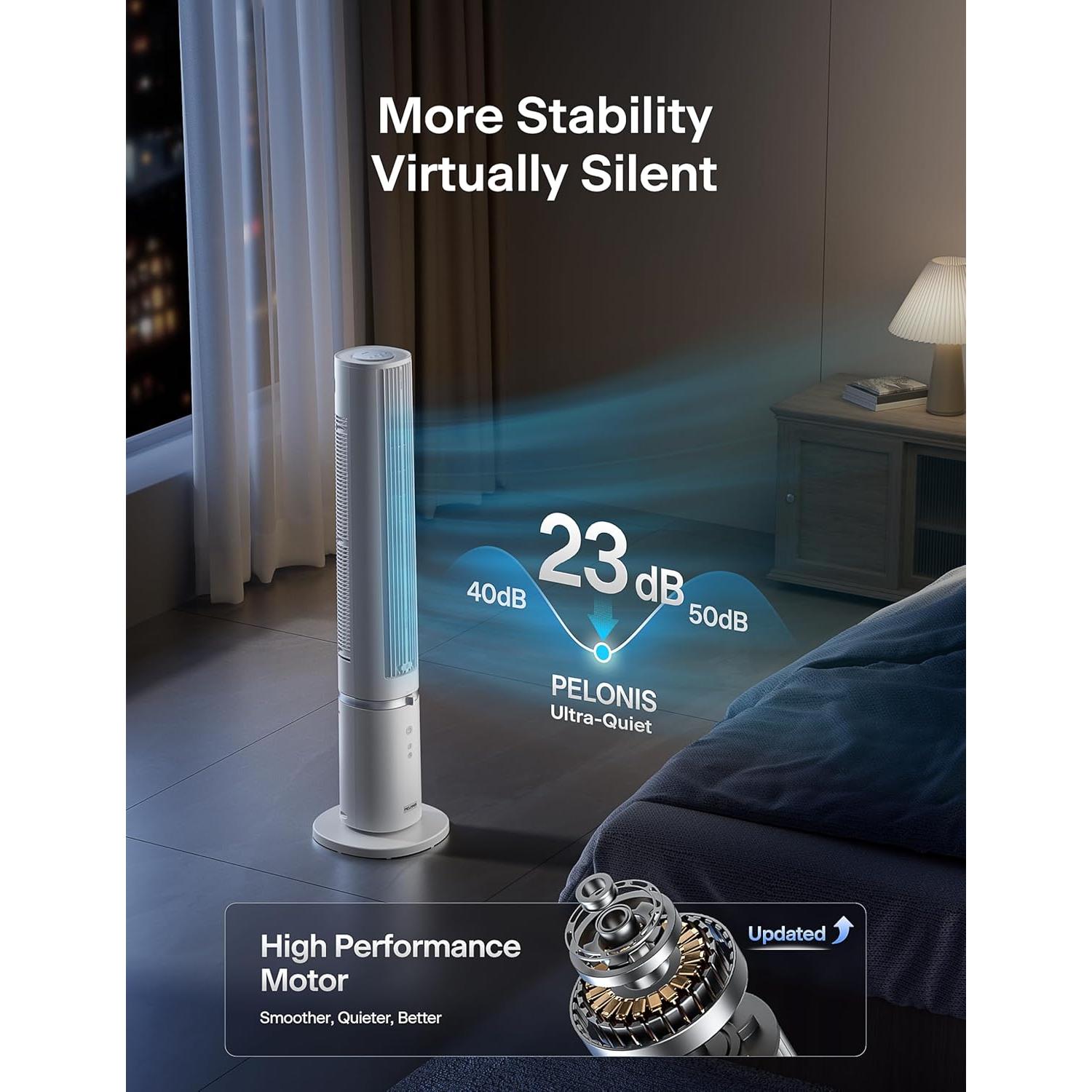 40-Inch Tower Fan for Bedroom, Fan That Blows Cold Air, Oscillating Fan with Innovative Washable Design, 2000 CFM, 28ft/s Airflow, 4 Speeds + 2 Modes, 90° Oscillation, 23dB Quiet