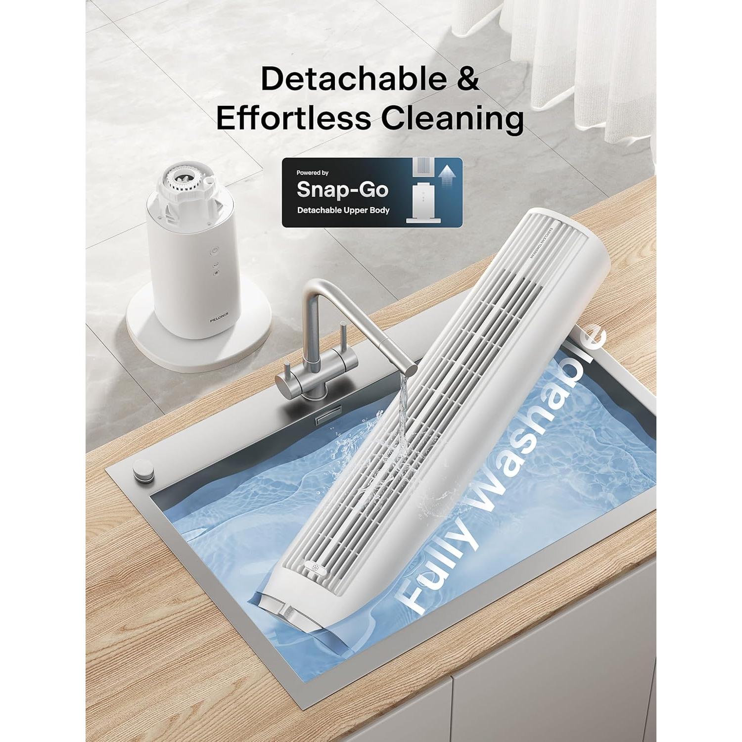 40-Inch Tower Fan for Bedroom, Fan That Blows Cold Air, Oscillating Fan with Innovative Washable Design, 2000 CFM, 28ft/s Airflow, 4 Speeds + 2 Modes, 90° Oscillation, 23dB Quiet