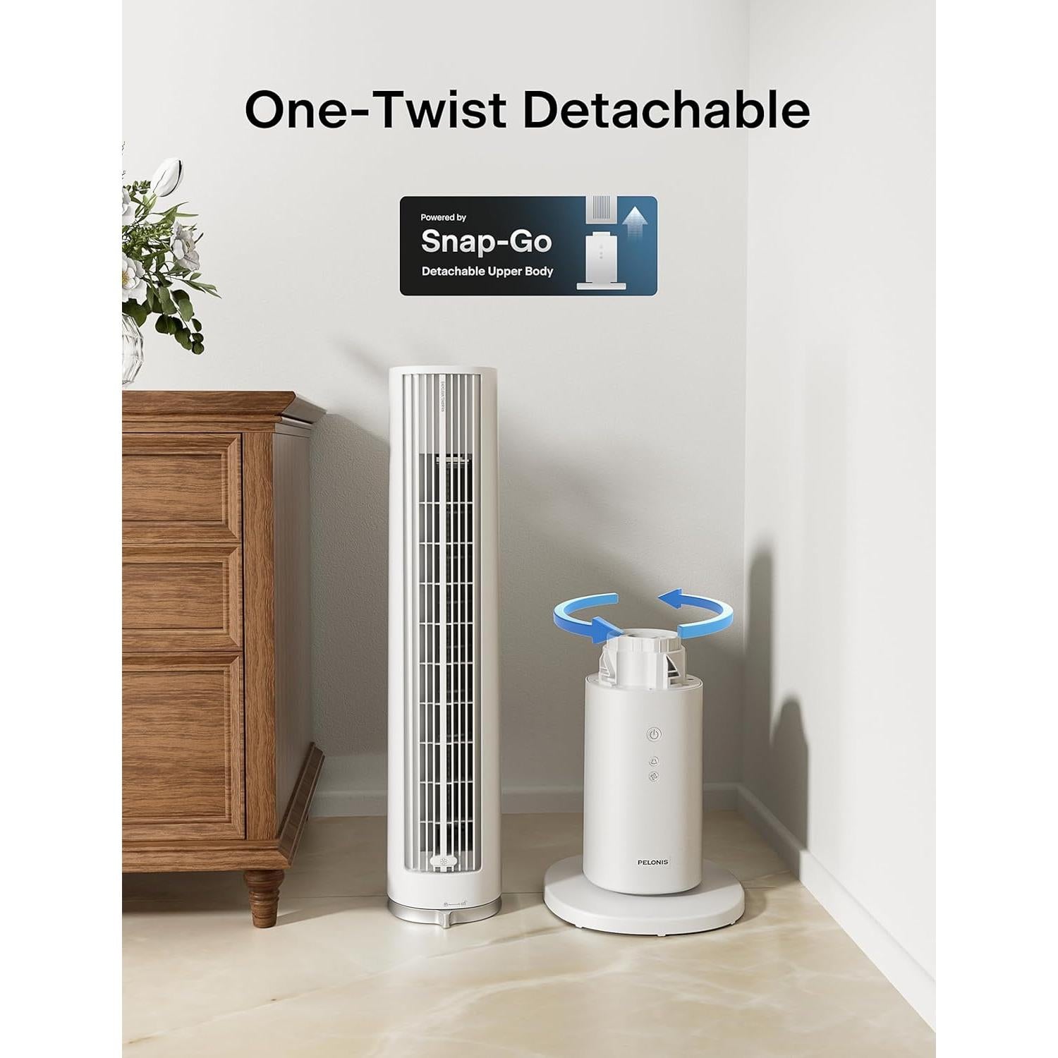 40-Inch Tower Fan for Bedroom, Fan That Blows Cold Air, Oscillating Fan with Innovative Washable Design, 2000 CFM, 28ft/s Airflow, 4 Speeds + 2 Modes, 90° Oscillation, 23dB Quiet