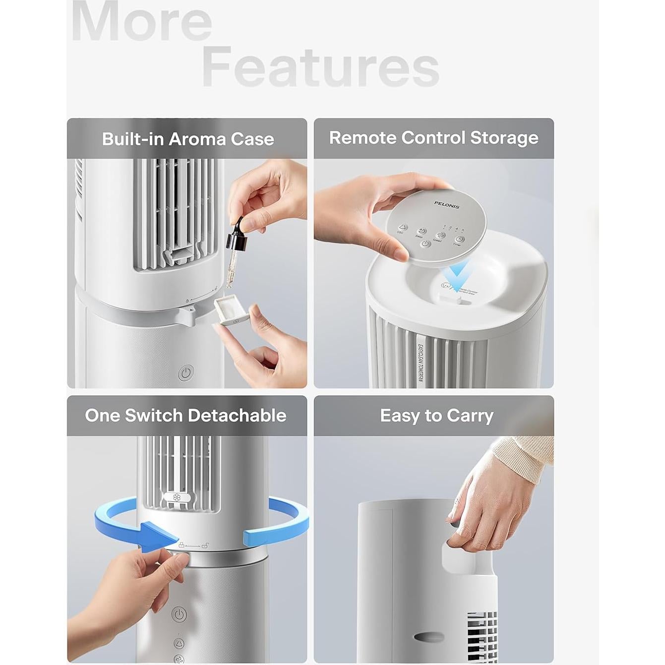 40-Inch Tower Fan for Bedroom, Fan That Blows Cold Air, Oscillating Fan with Innovative Washable Design, 2000 CFM, 28ft/s Airflow, 4 Speeds + 2 Modes, 90° Oscillation, 23dB Quiet