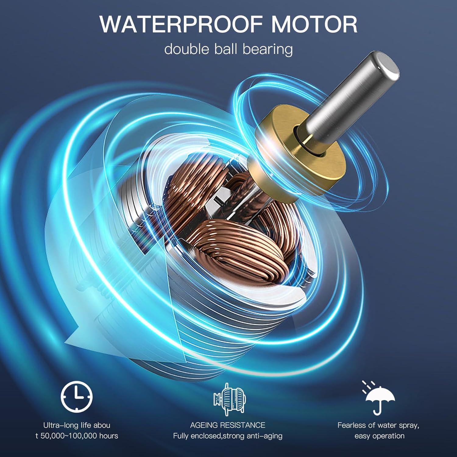 pasapair 20" High Velocity Outdoor Misting Fan, 5600 CFM Standing Fans for Patio Waterproof, Cooling Floor Fan 3-Speed, 360°Oscillation, Adjustable Height, 2 Casters, Heavy Duty Metal Industrial Fan