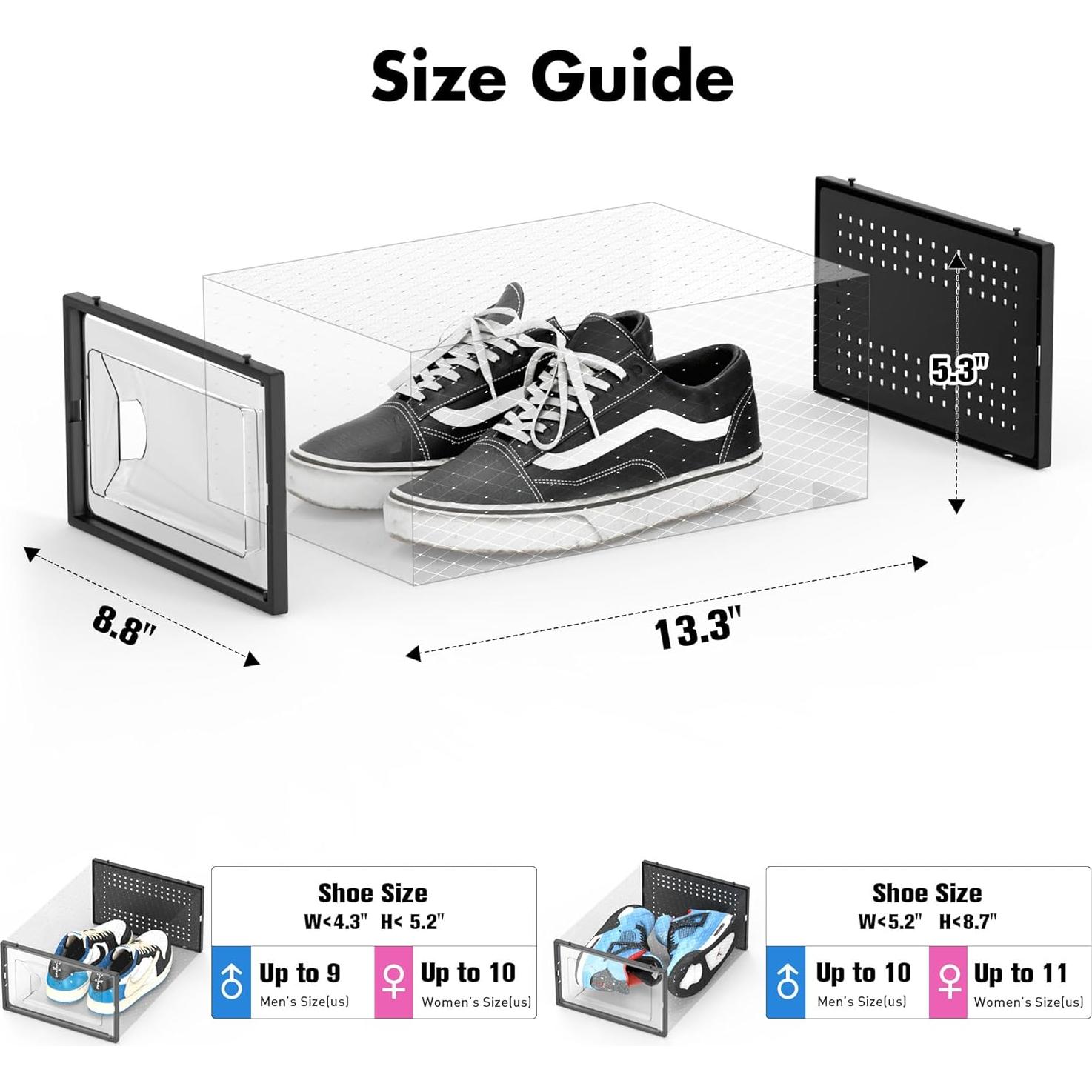 Organizador de Zapatos Foluck 15 Cajas Apilables Transparentes