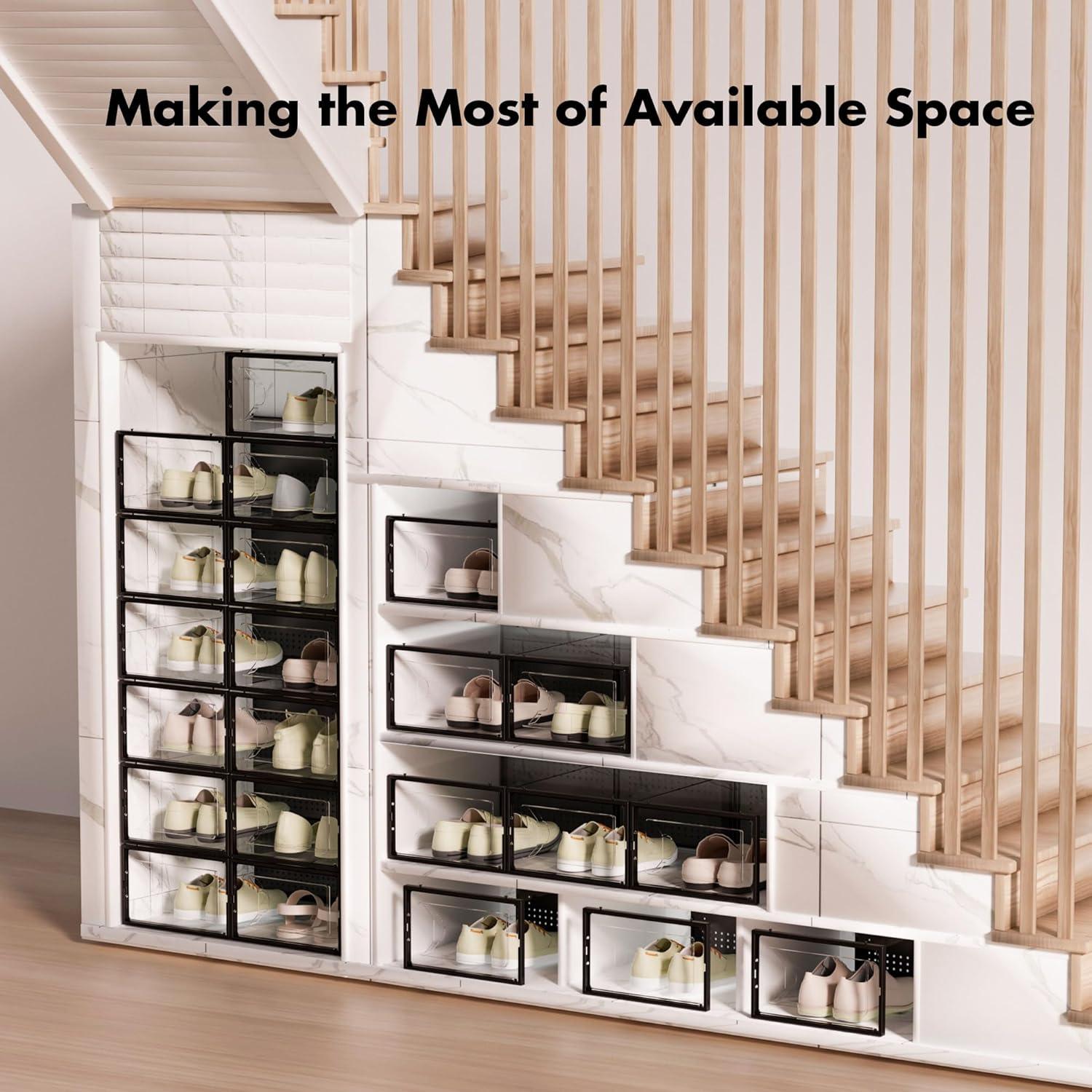 Organizador de Zapatos Foluck 15 Cajas Apilables Transparentes