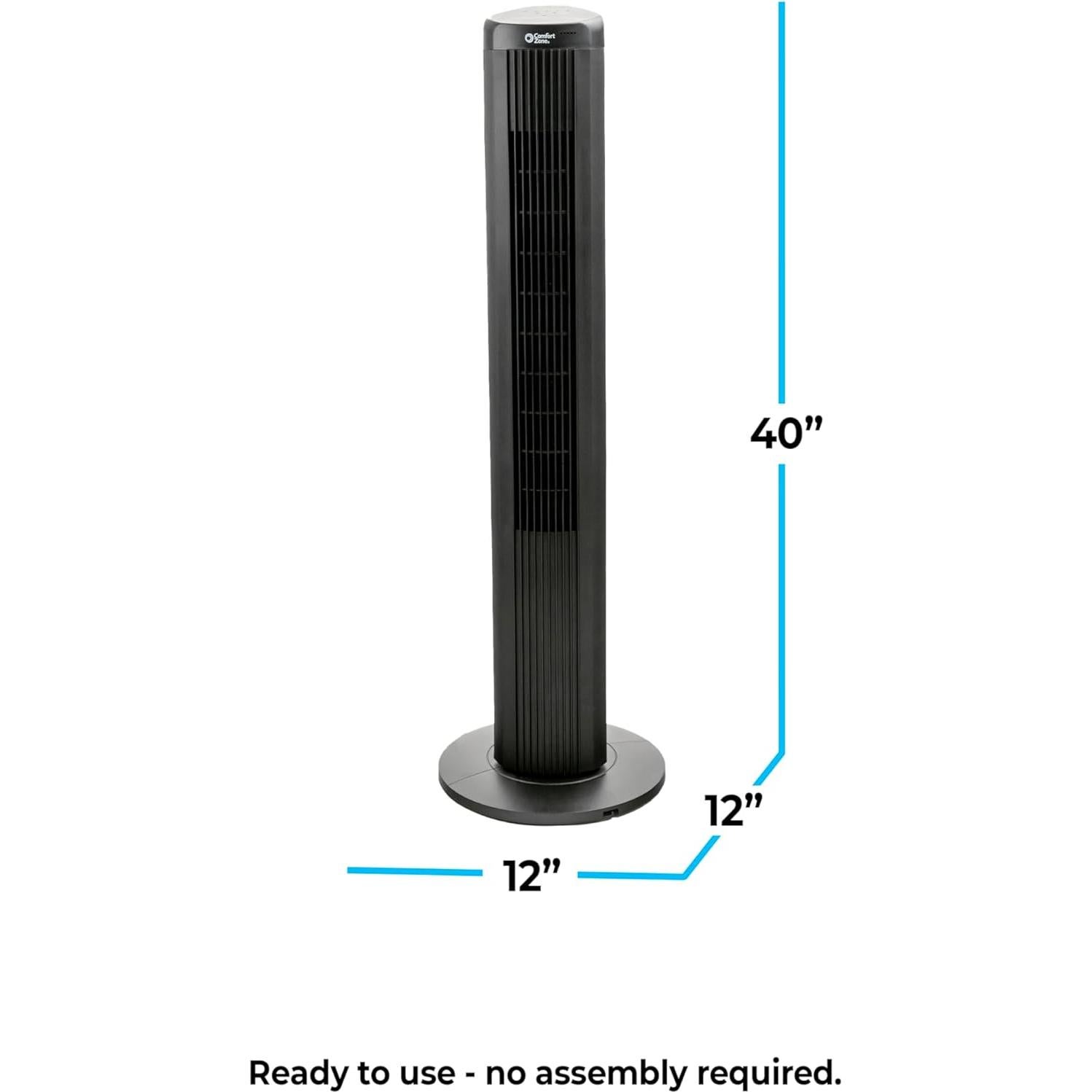Ventilador de Torre Oscilante Comfort Zone 101.6 cm Control Remoto