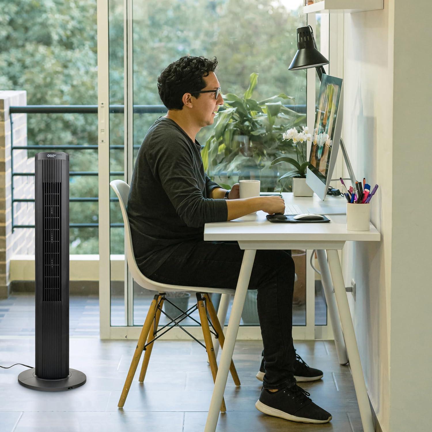 Ventilador de Torre Oscilante Comfort Zone 101.6 cm Control Remoto