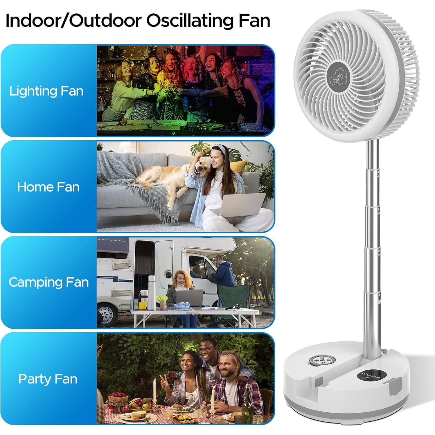 Ventilador de pedestal Creiv A14 40000mAh recargable 106h