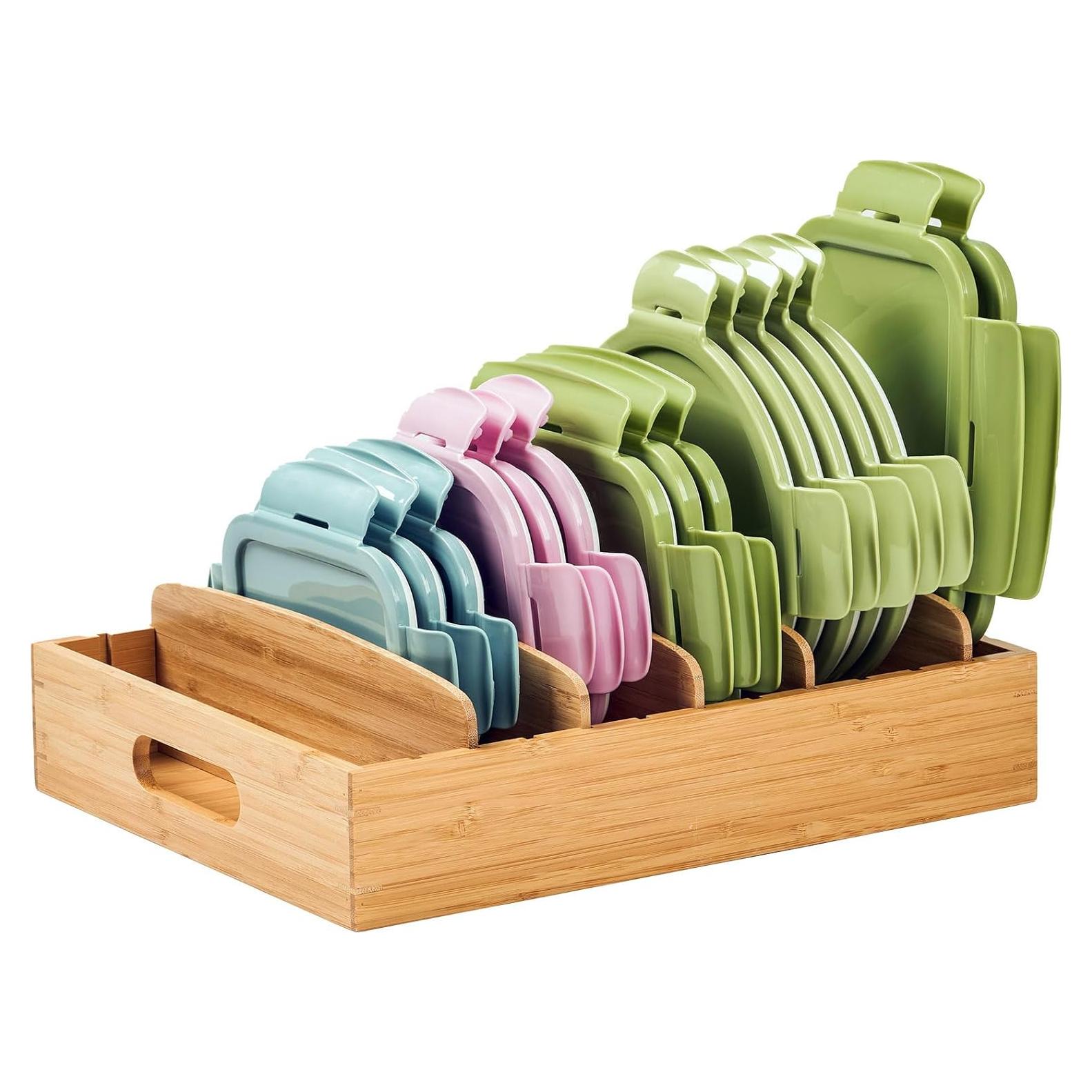 Organizador de Gabinete de Cocina Umilife para Tapas de Bambú