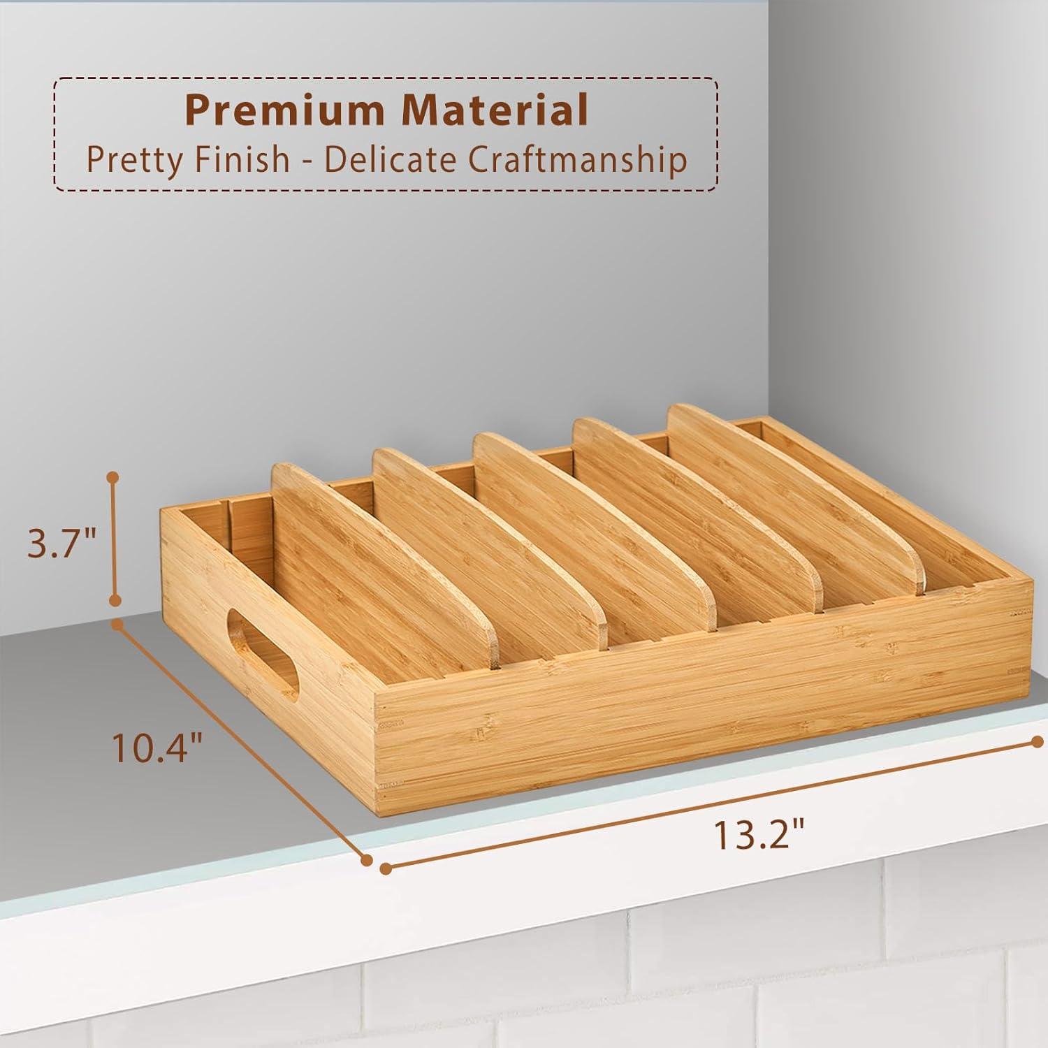 Organizador de Gabinete de Cocina Umilife para Tapas de Bambú