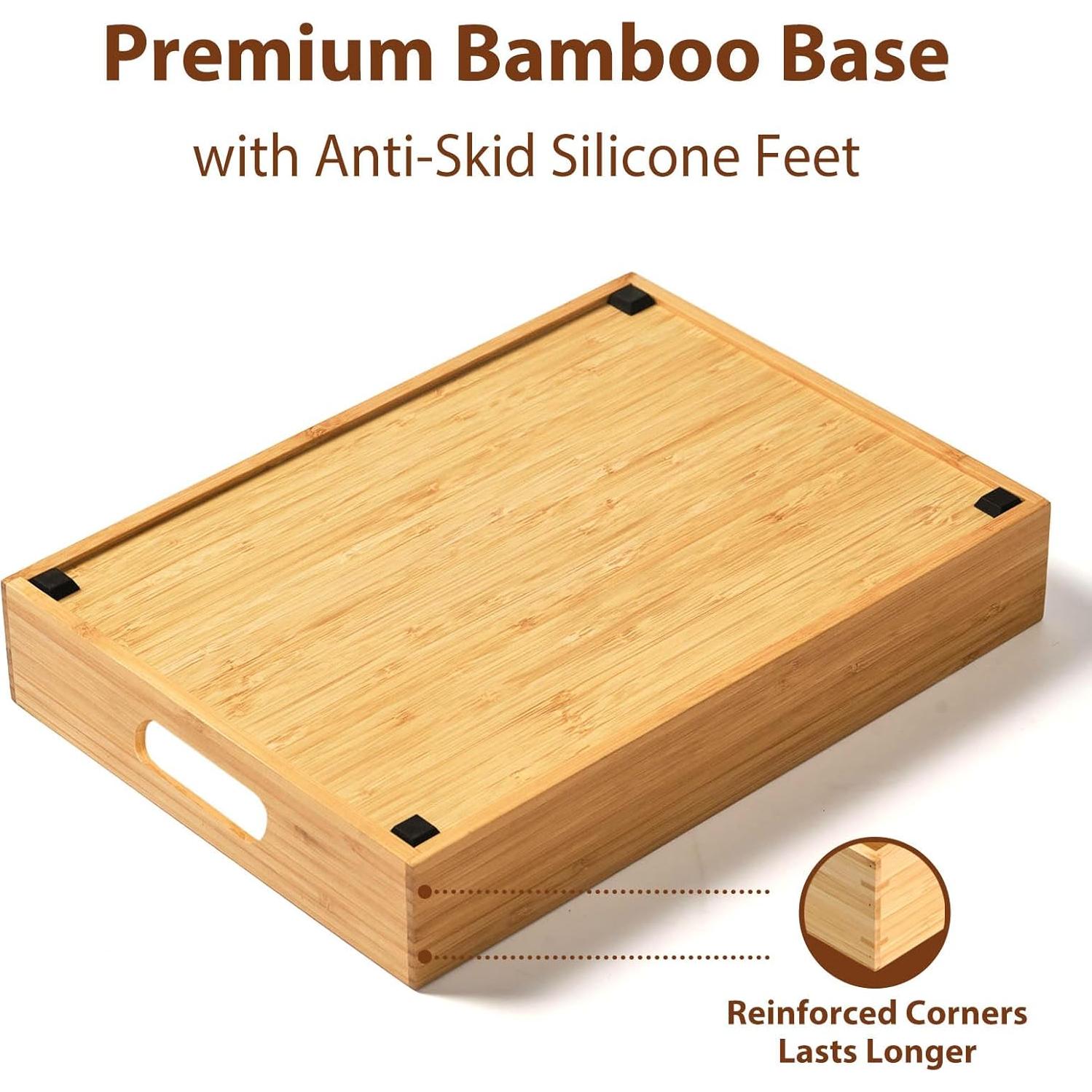 Organizador de Gabinete de Cocina Umilife para Tapas de Bambú