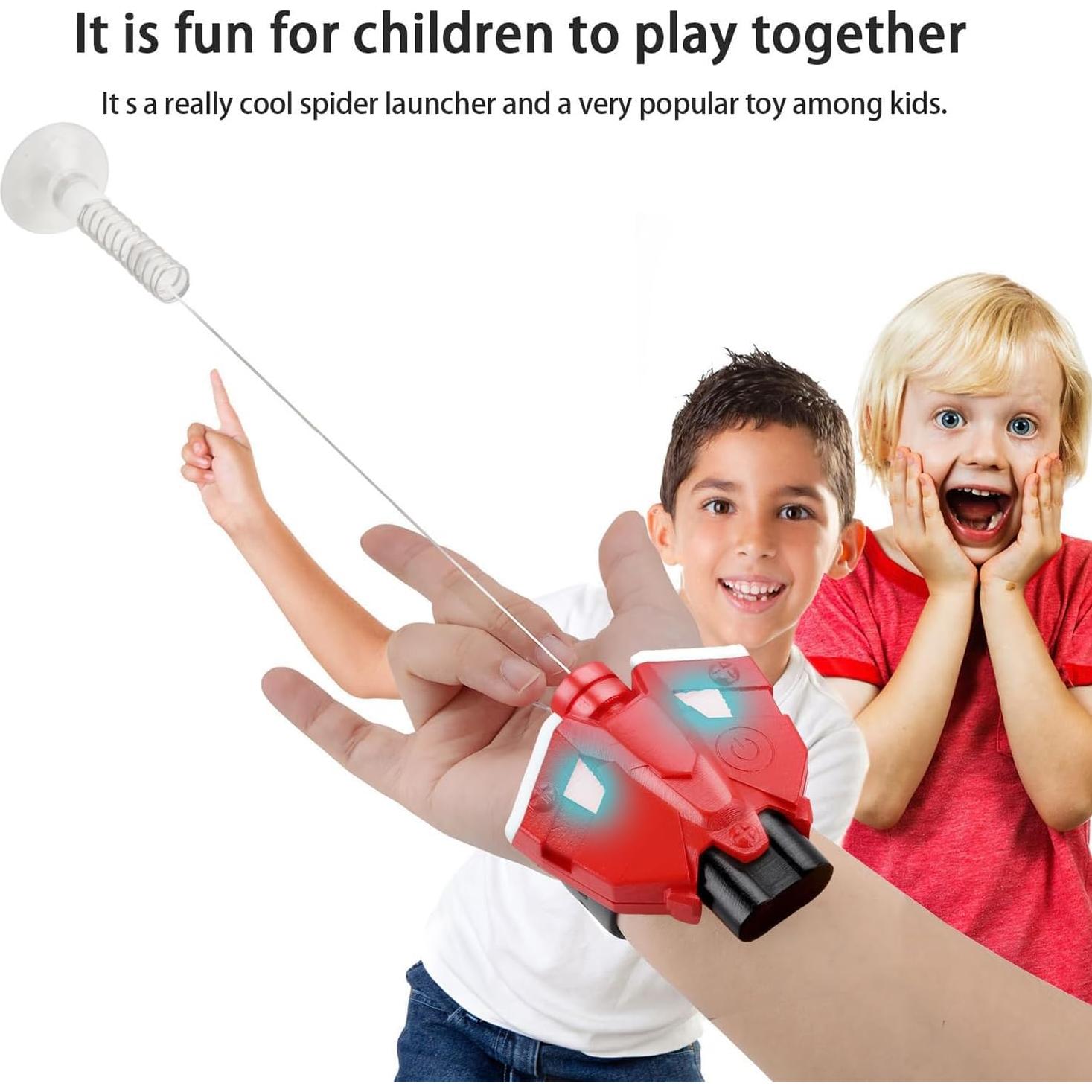 Lanzador de Telaraña Realista Rojo con Guantes y Luz