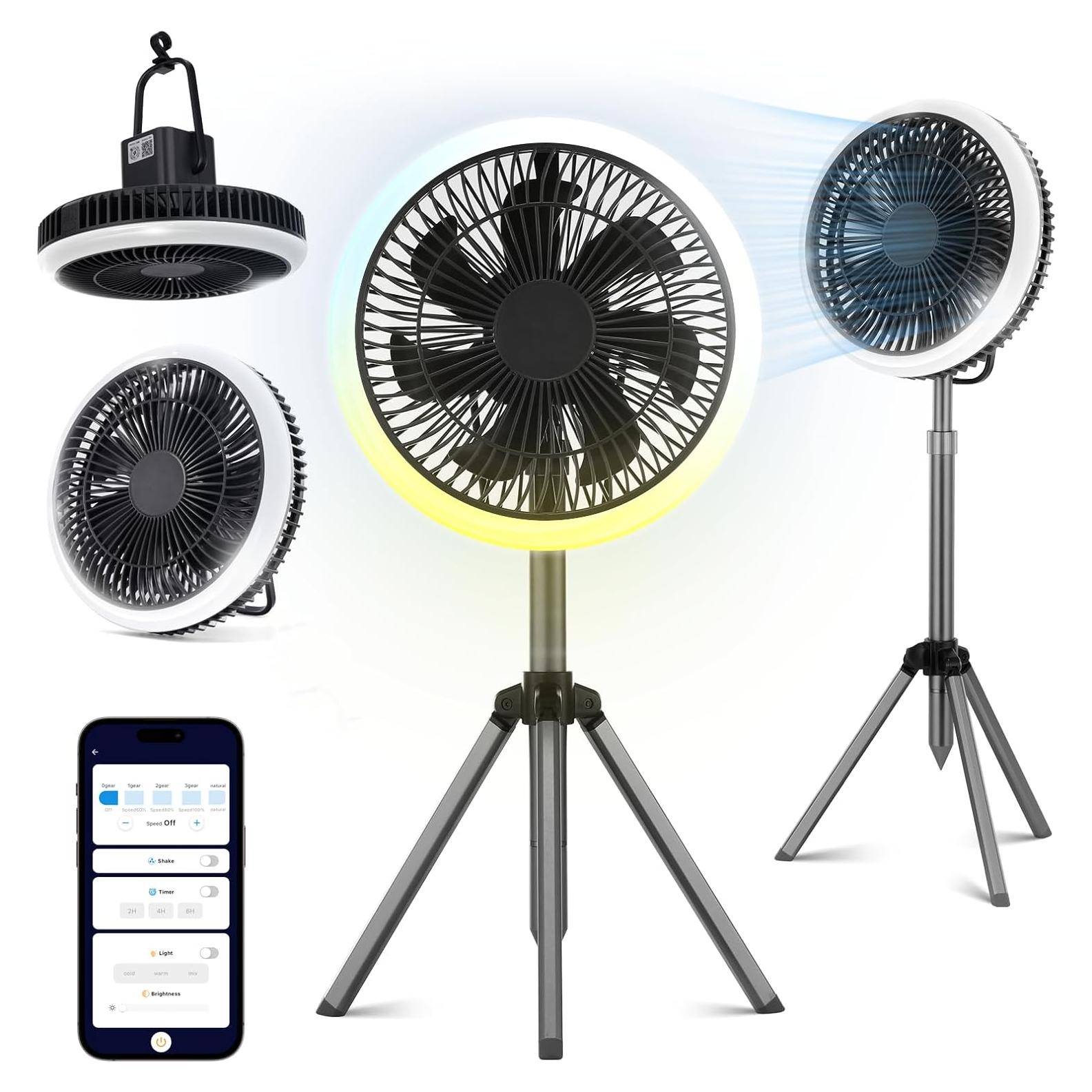 Ventilador de Camping Lixada 5 en 1 Recargable 15000mAh