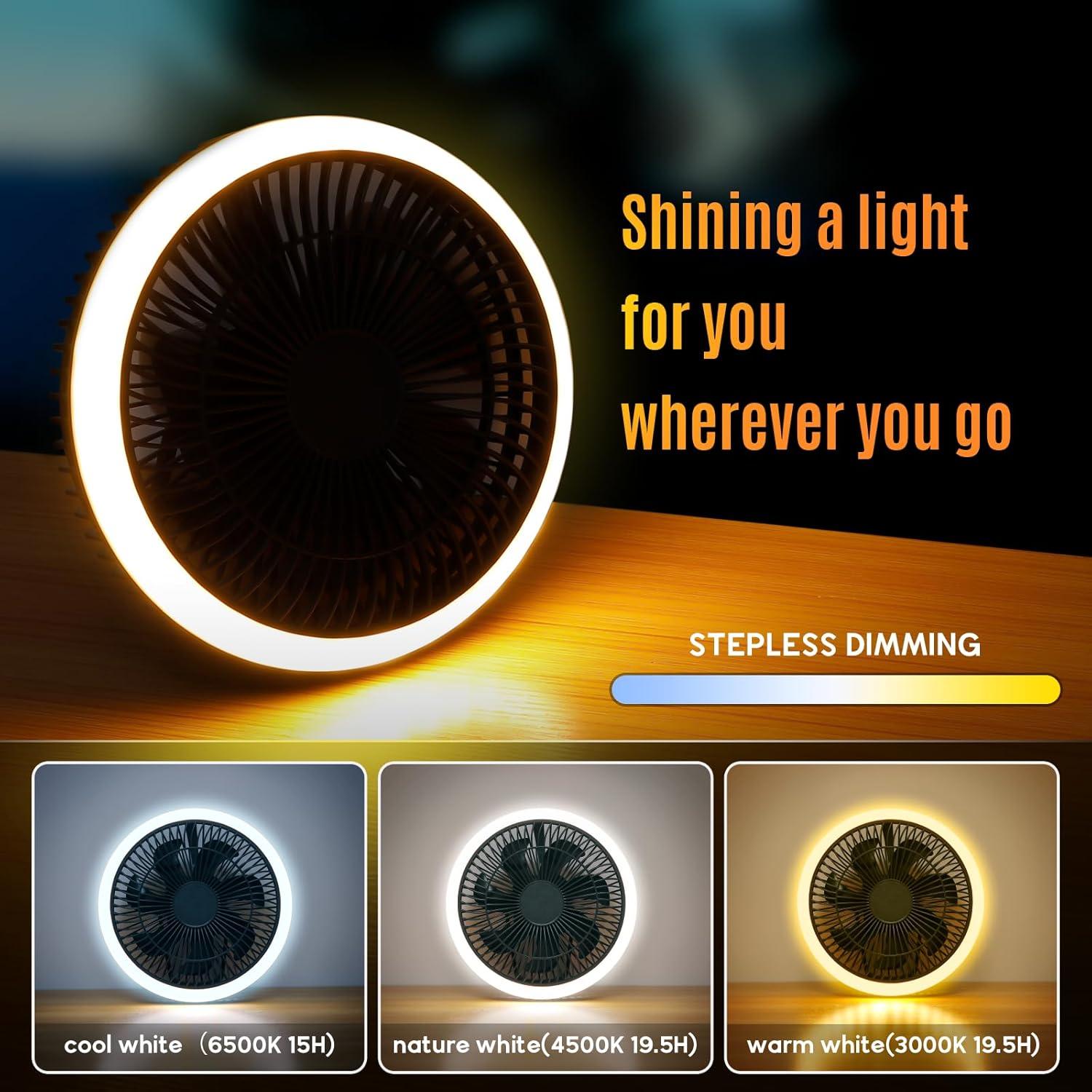 Ventilador de Camping Lixada 5 en 1 Recargable 15000mAh