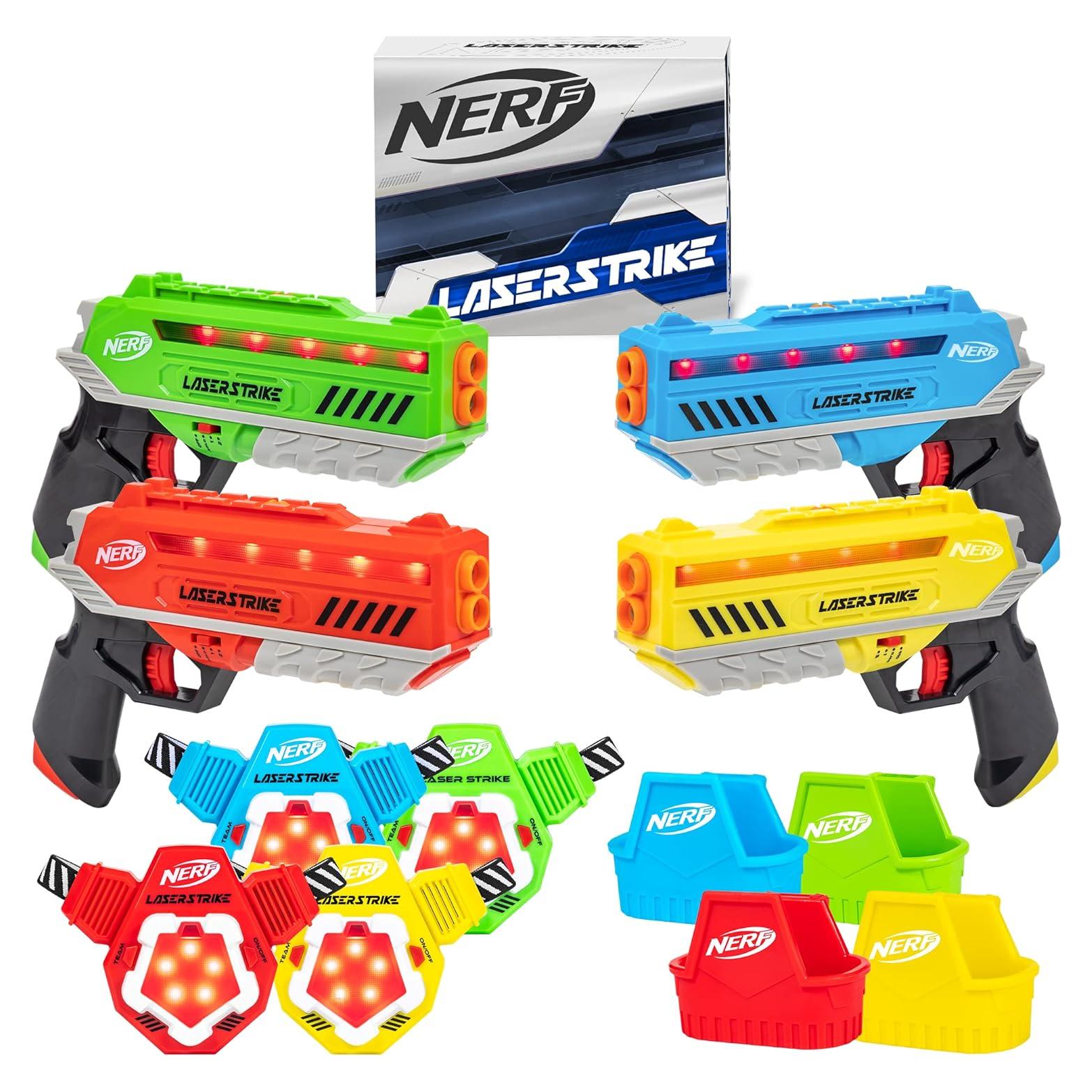 Juego de Laser Tag Nerf Laser Strike 4 Jugadores con Blasters