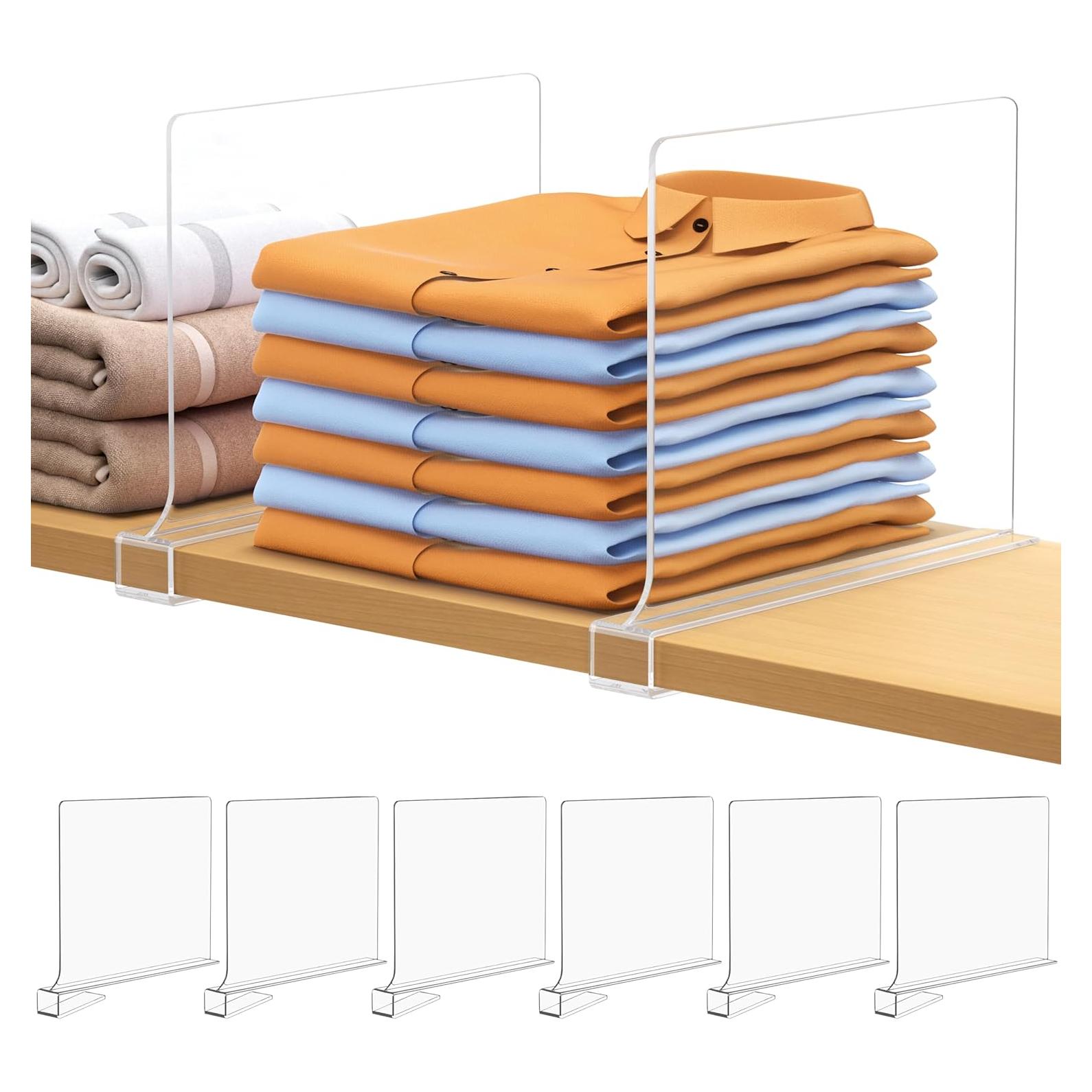 6 Divisores de Estante Acrílico Aolloa 29.72x23.37 cm