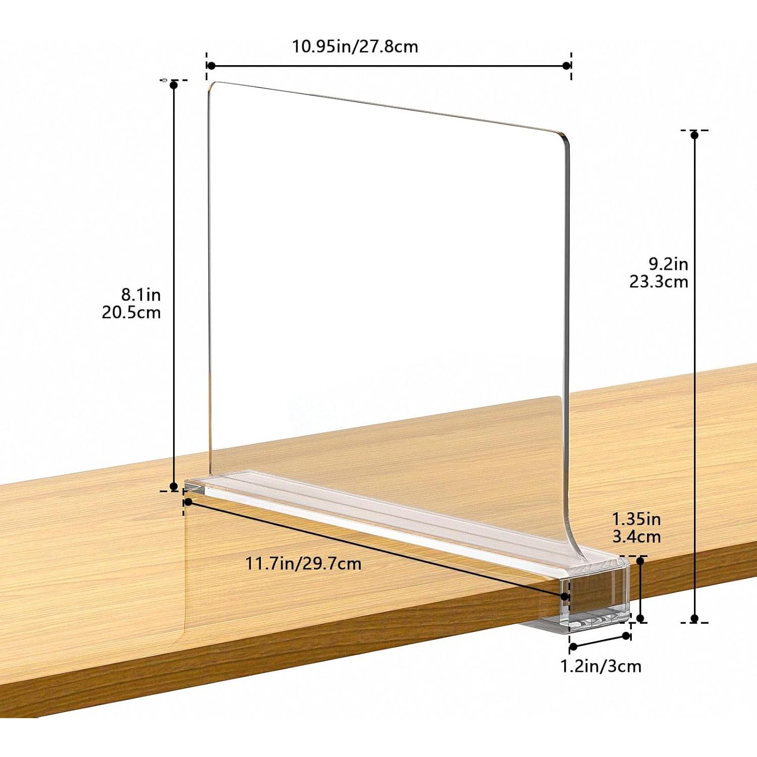 6 Divisores de Estante Acrílico Aolloa 29.72x23.37 cm