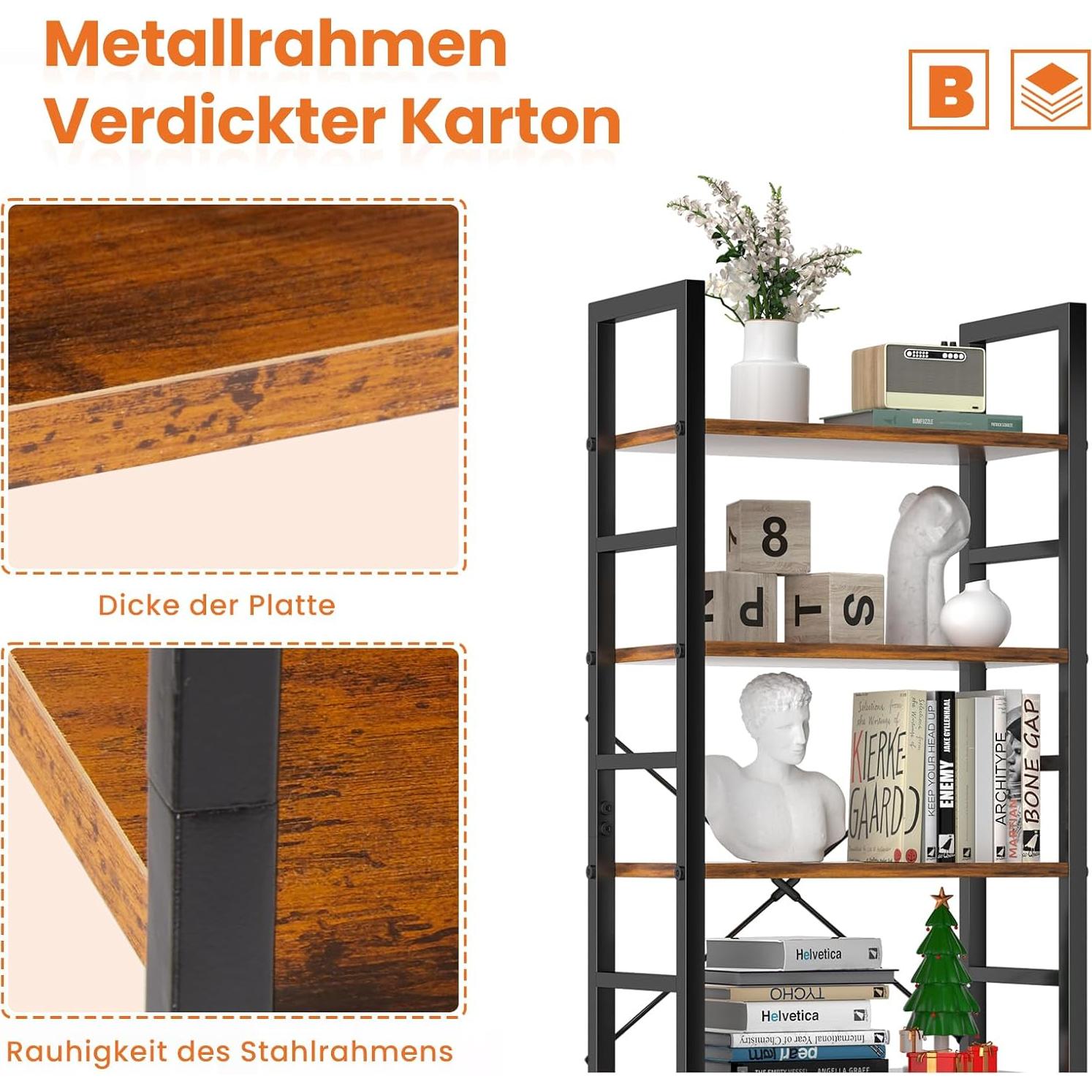 Estante Alto Sweetcrispy 5 Niveles Marrón Organizador Moderno