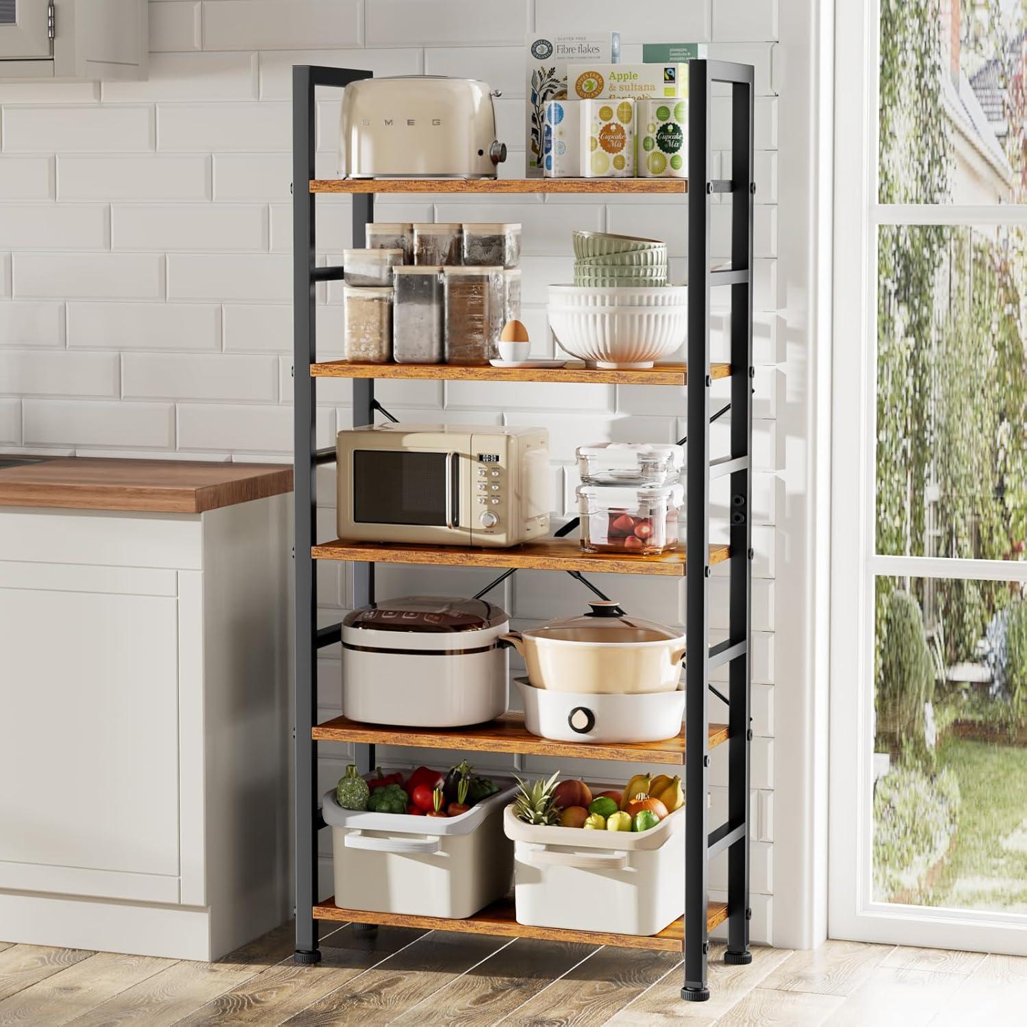 Estante Alto Sweetcrispy 5 Niveles Marrón Organizador Moderno