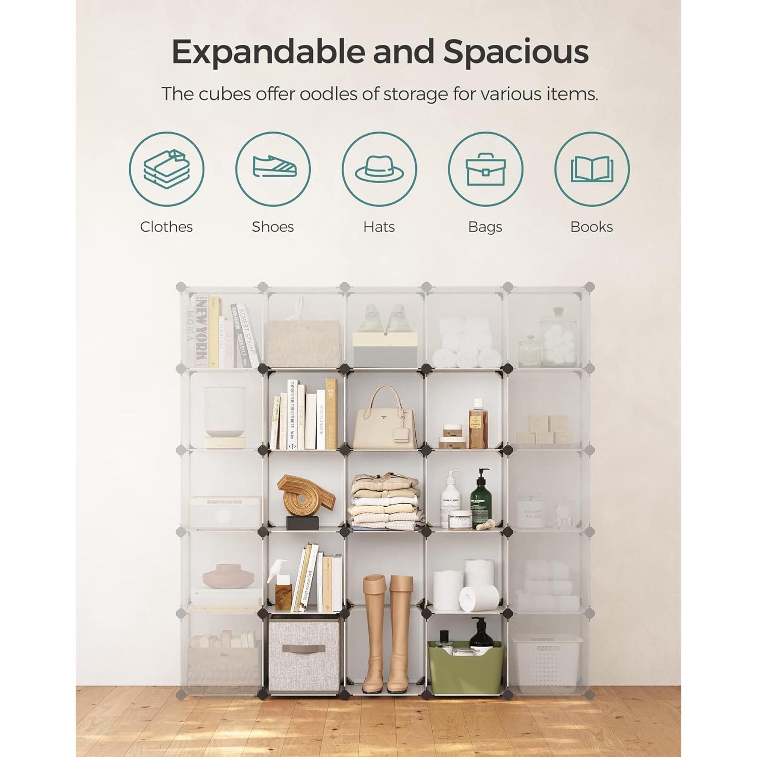 Organizador de Almacenamiento en Cubos Songmics 16 Cubos Blanco