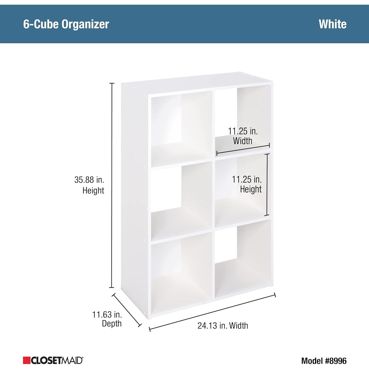 Organizador de Almacenamiento ClosetMaid Cubeicals 6 Cubos Blanco