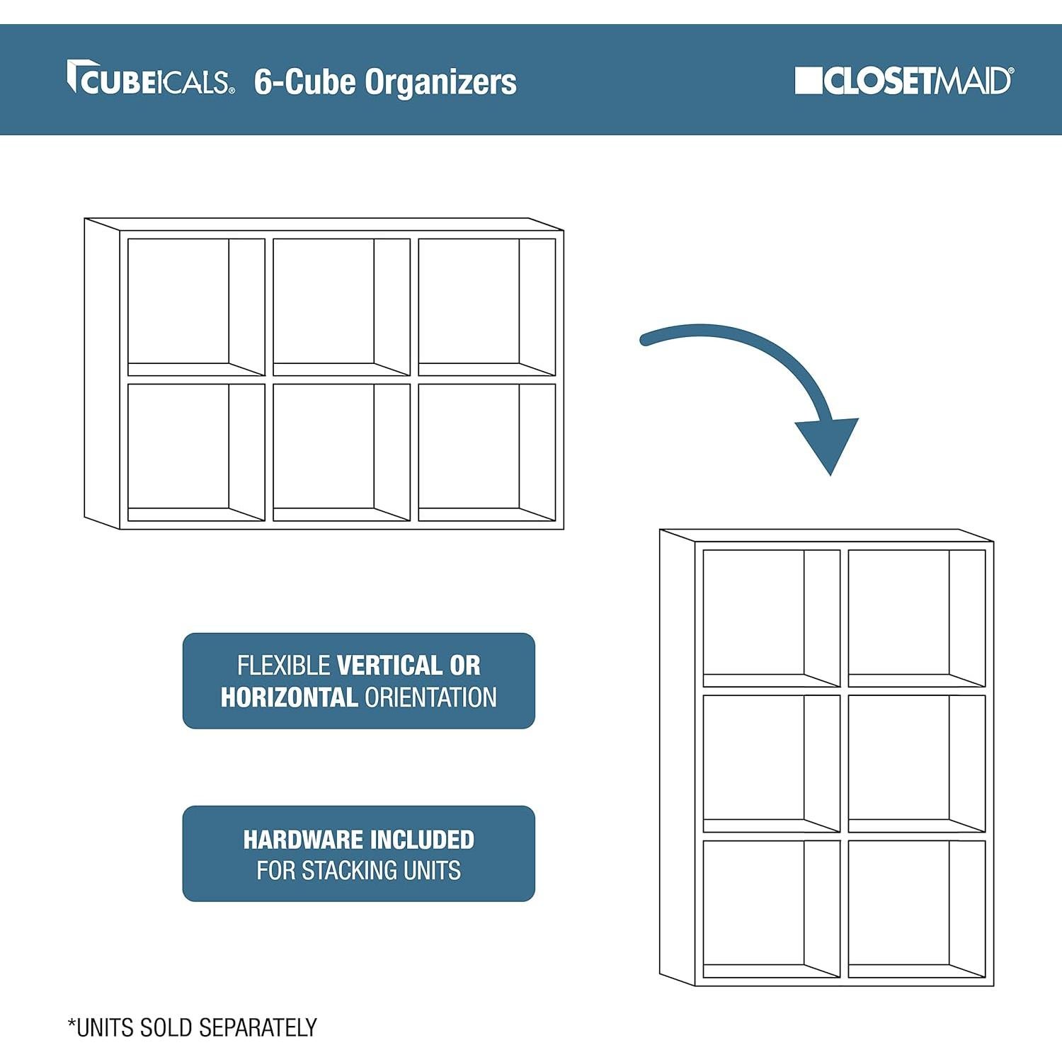 Organizador de Almacenamiento ClosetMaid Cubeicals 6 Cubos Blanco
