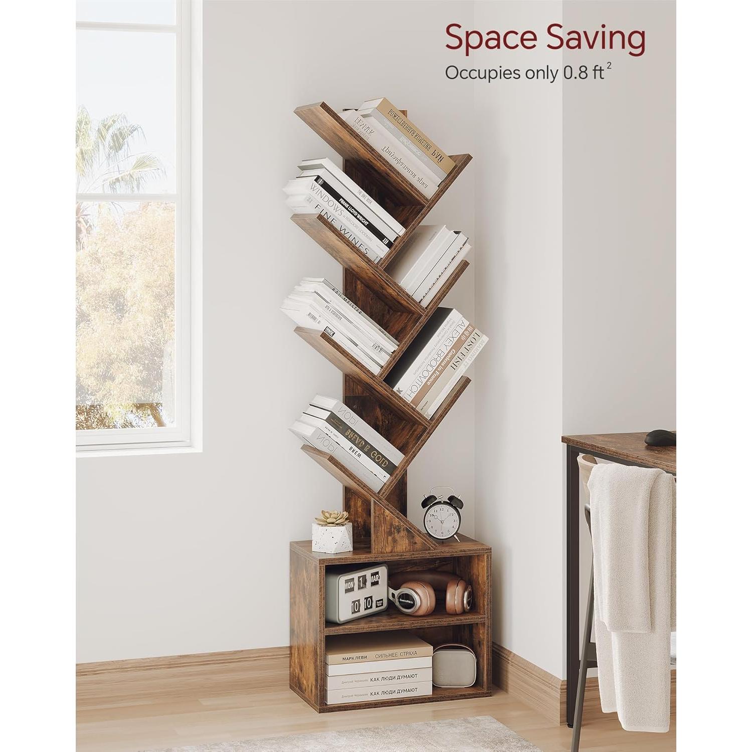 Estantería de Árbol SUNMORY 6 Niveles Marrón Rústico