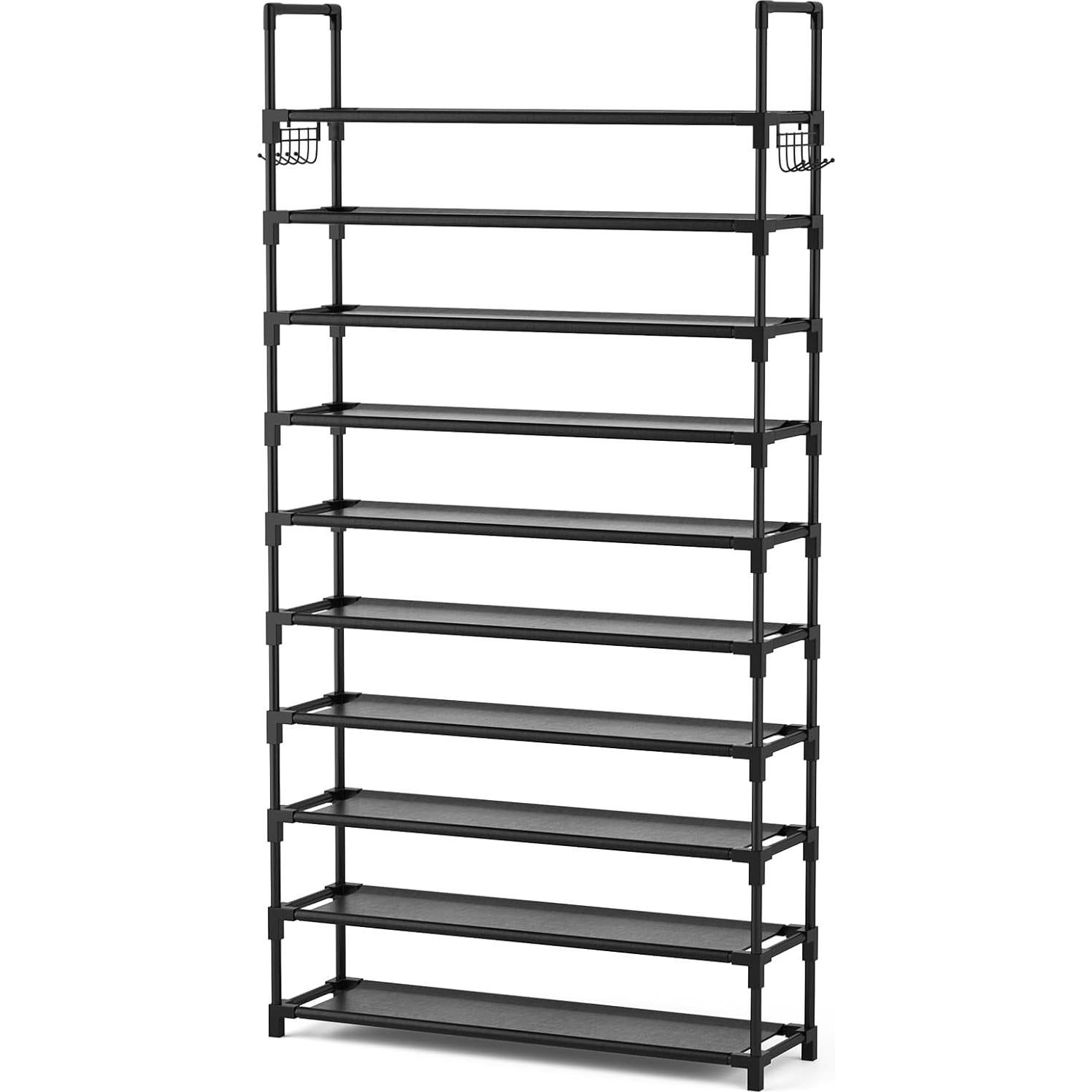 Estante para Zapatos VTRIN 10 Niveles 50 Pares Metal Negro