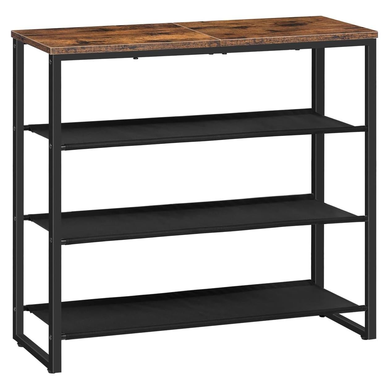 Estante para Zapatos HOOBRO 4 Niveles Marrón Rústico