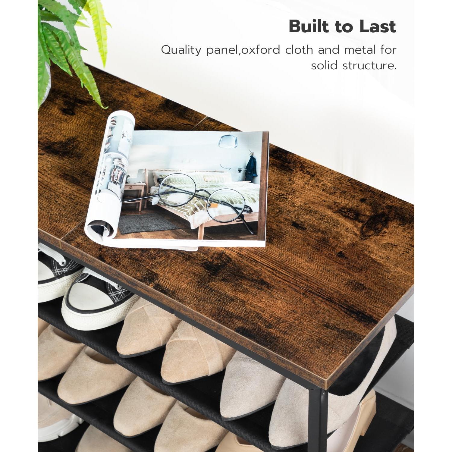 Estante para Zapatos HOOBRO 4 Niveles Marrón Rústico