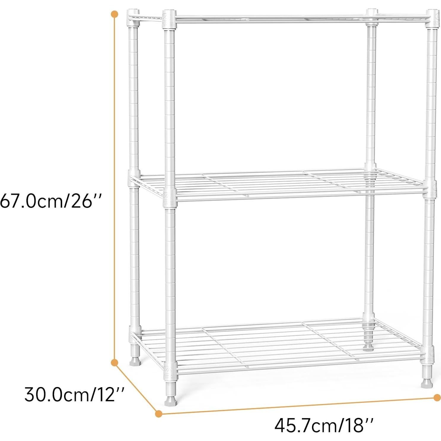 Estantería de Almacenamiento M MZG 3 Niveles Blanca 204 kg