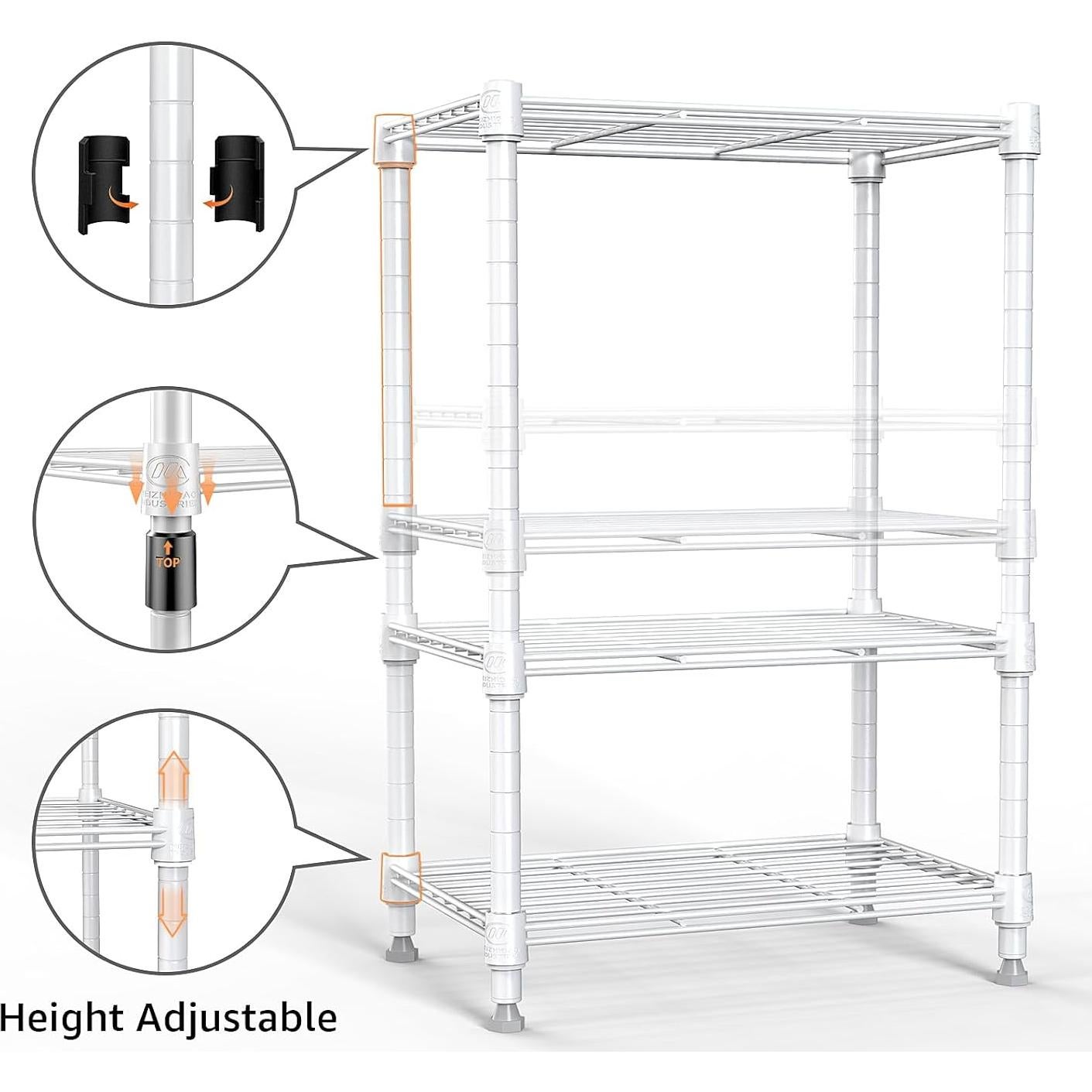 Estantería de Almacenamiento M MZG 3 Niveles Blanca 204 kg