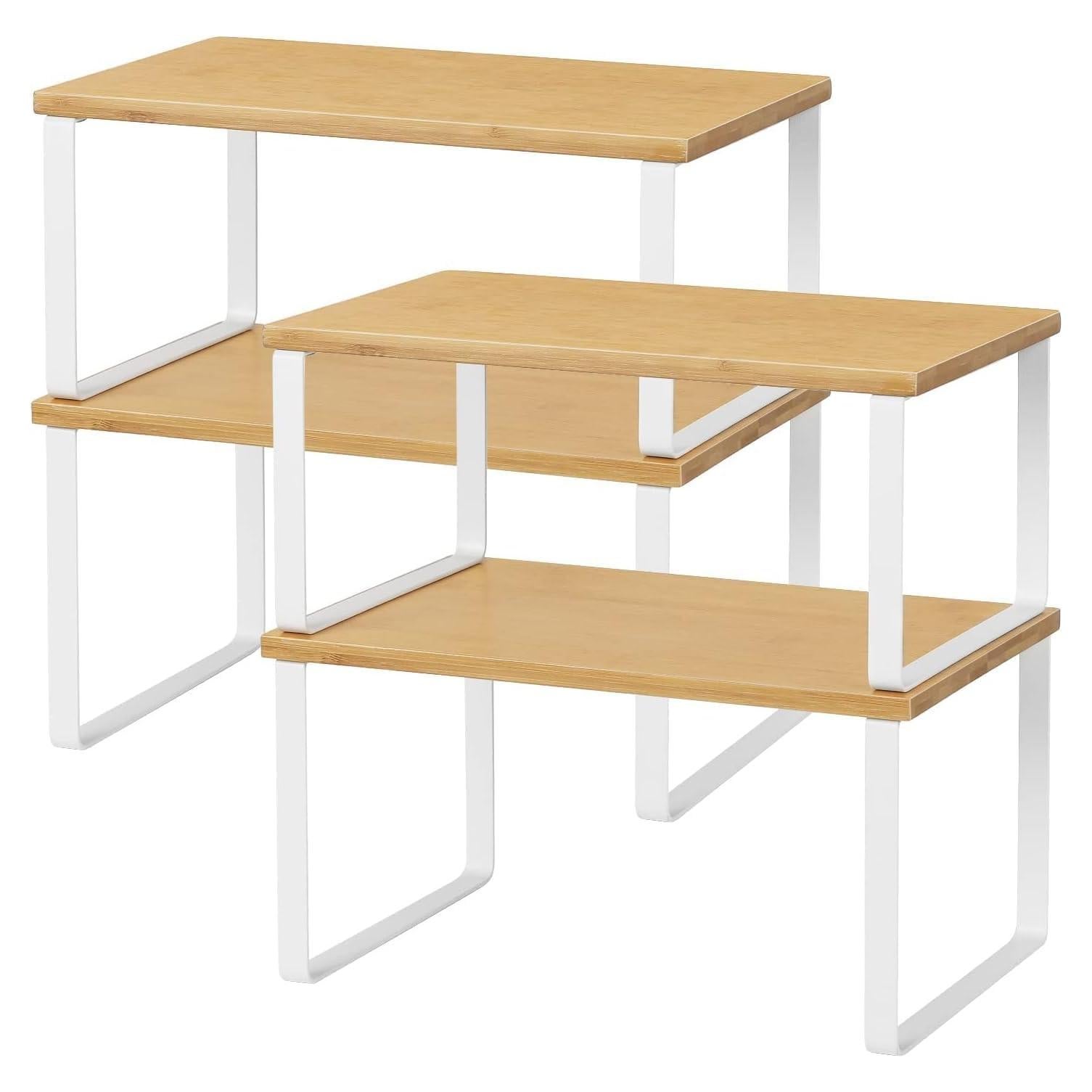 Estante de Cocina NEX de Bambú, Set de 4, Apilable y Expandible