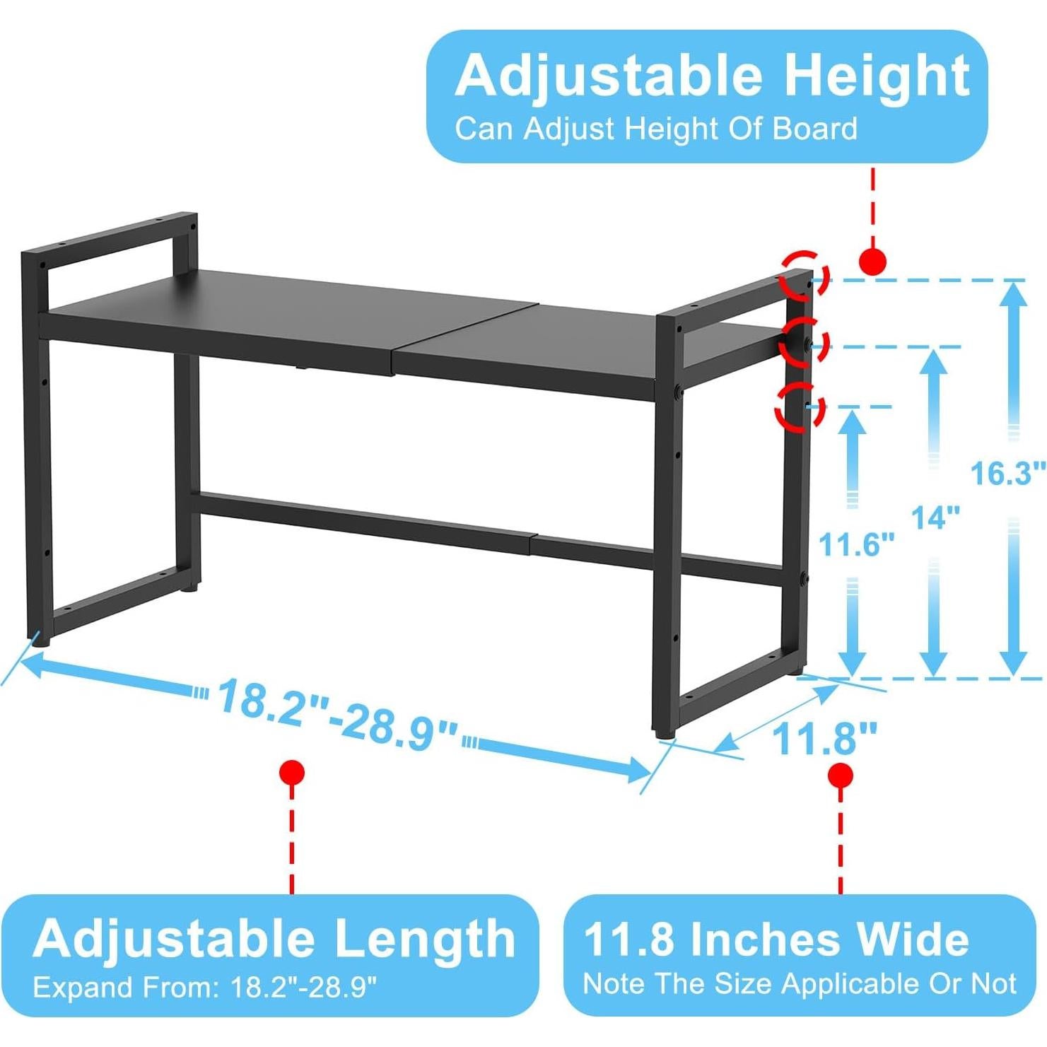 Estantería Metálica Ajustable Cidaziya 110 lbs 29 cm x 41 cm