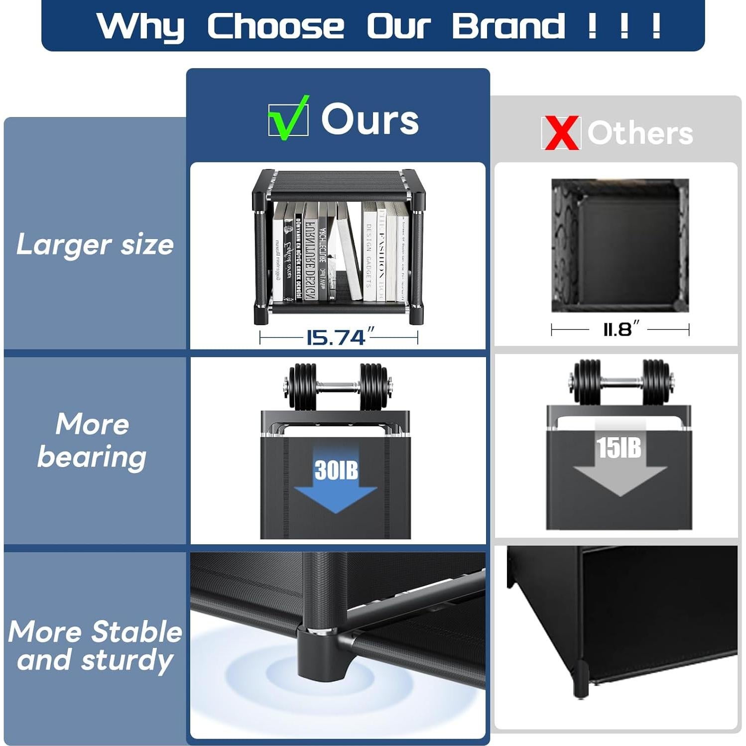 Estantería Mavivegue 18 Cubos Negro Organizador DIY