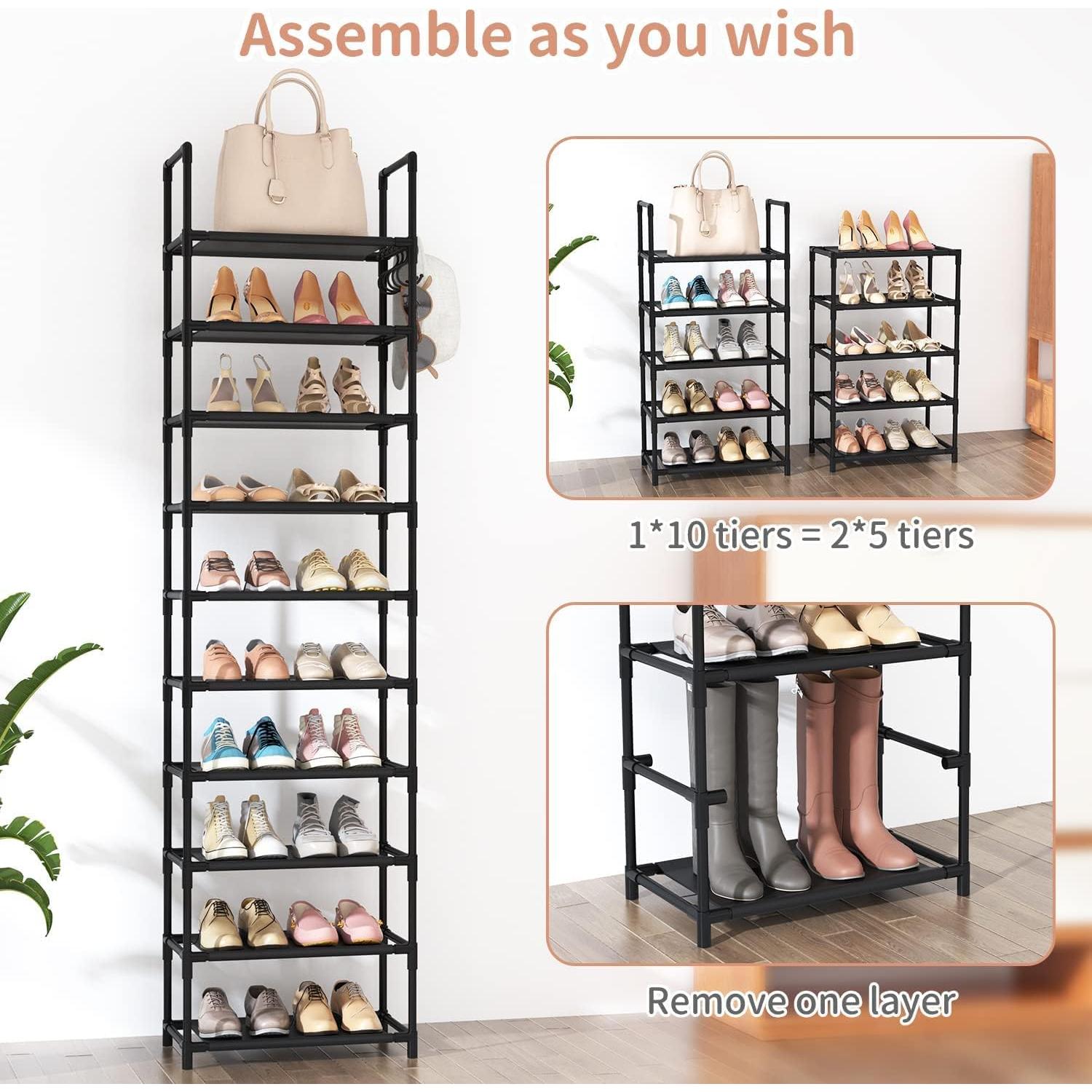 Organizador de Zapatos Alto LANTEFUL 10 Niveles 20-25 Pares Negro
